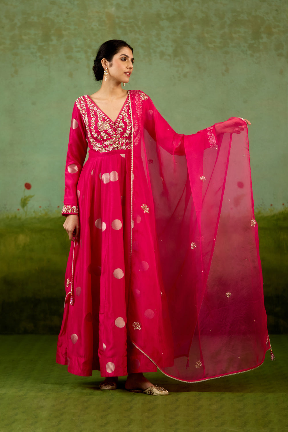 Fuschia Pink Anarkali Set