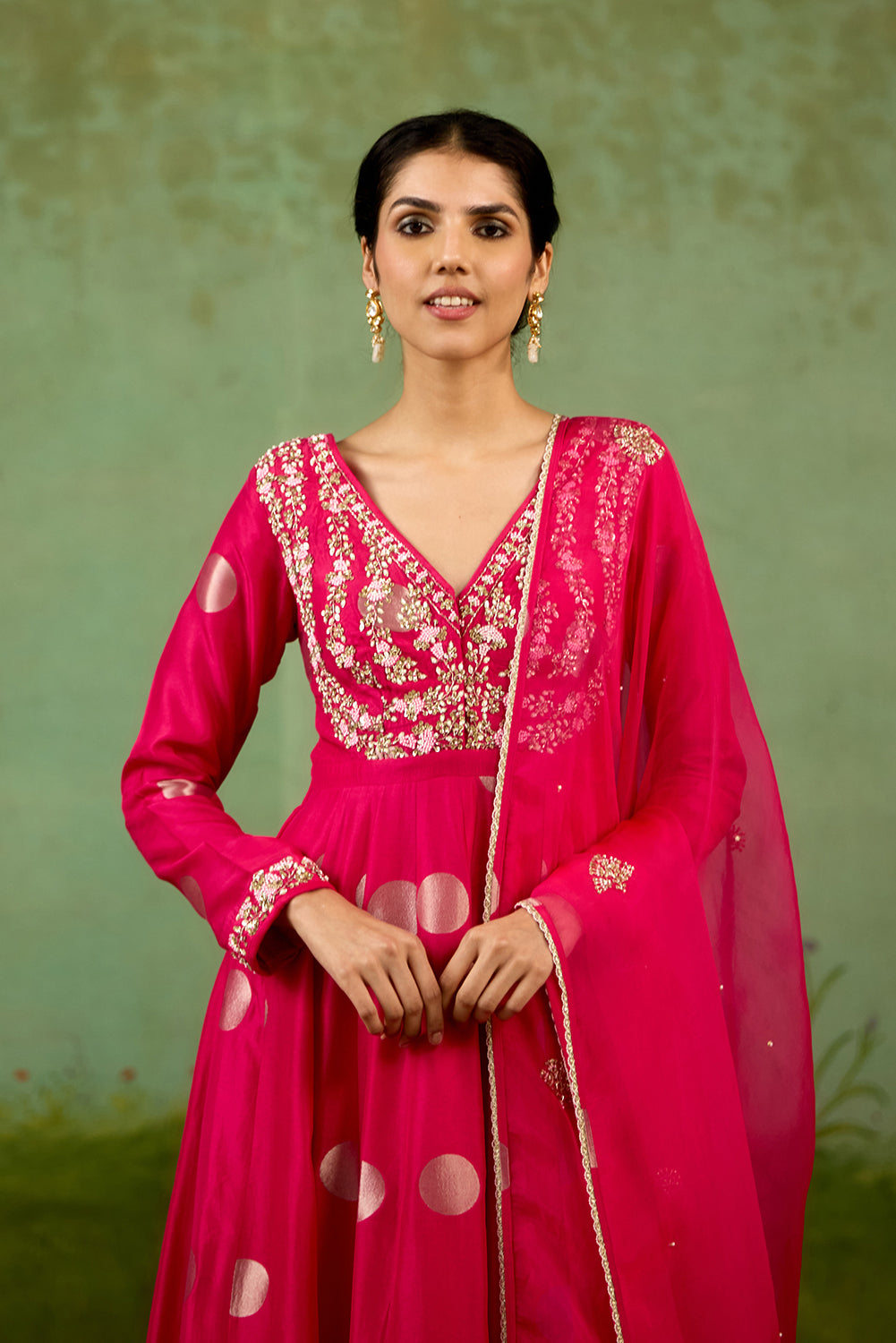 Fuschia Pink Anarkali Set