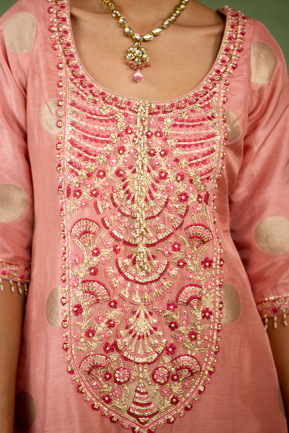 Coral Pink Sharara Set