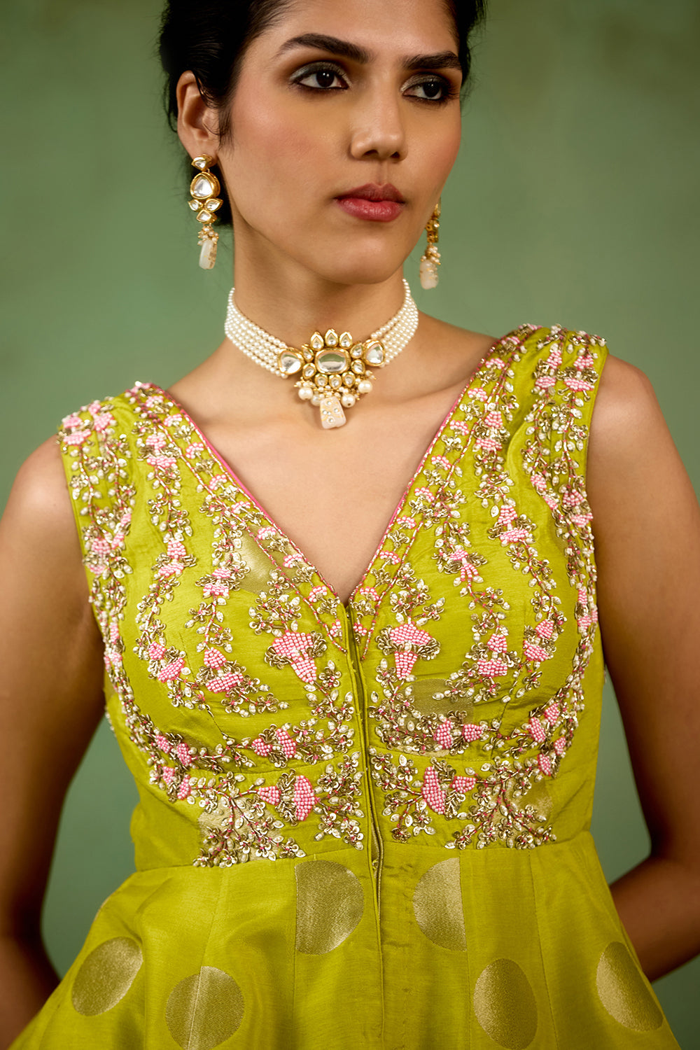 Bright Green Sharara Set