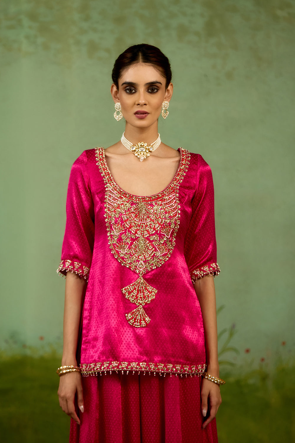 Magenta Pink Sharara Set