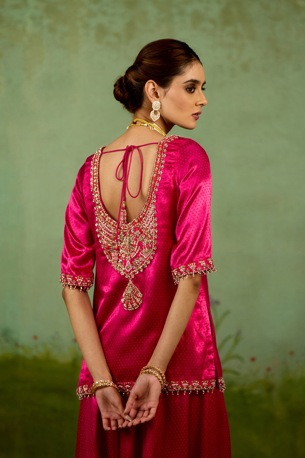 Magenta Pink Sharara Set