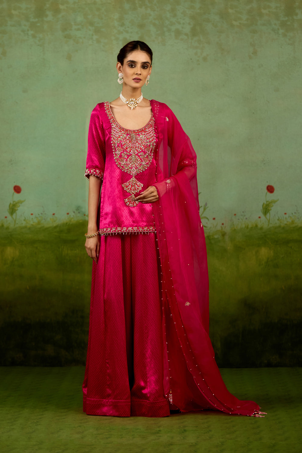 Magenta Pink Sharara Set
