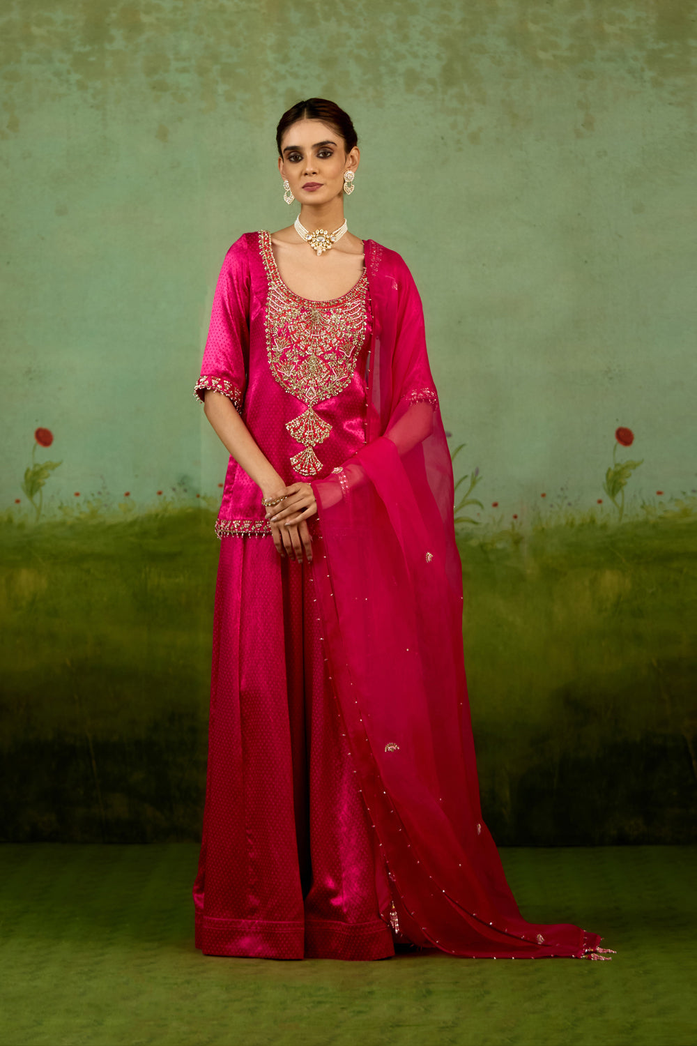 Magenta Pink Sharara Set