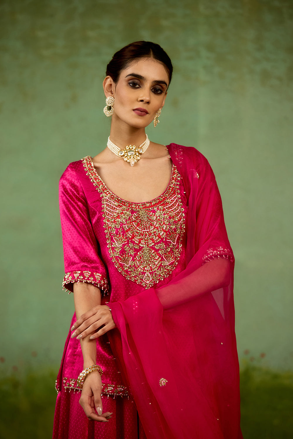 Magenta Pink Sharara Set