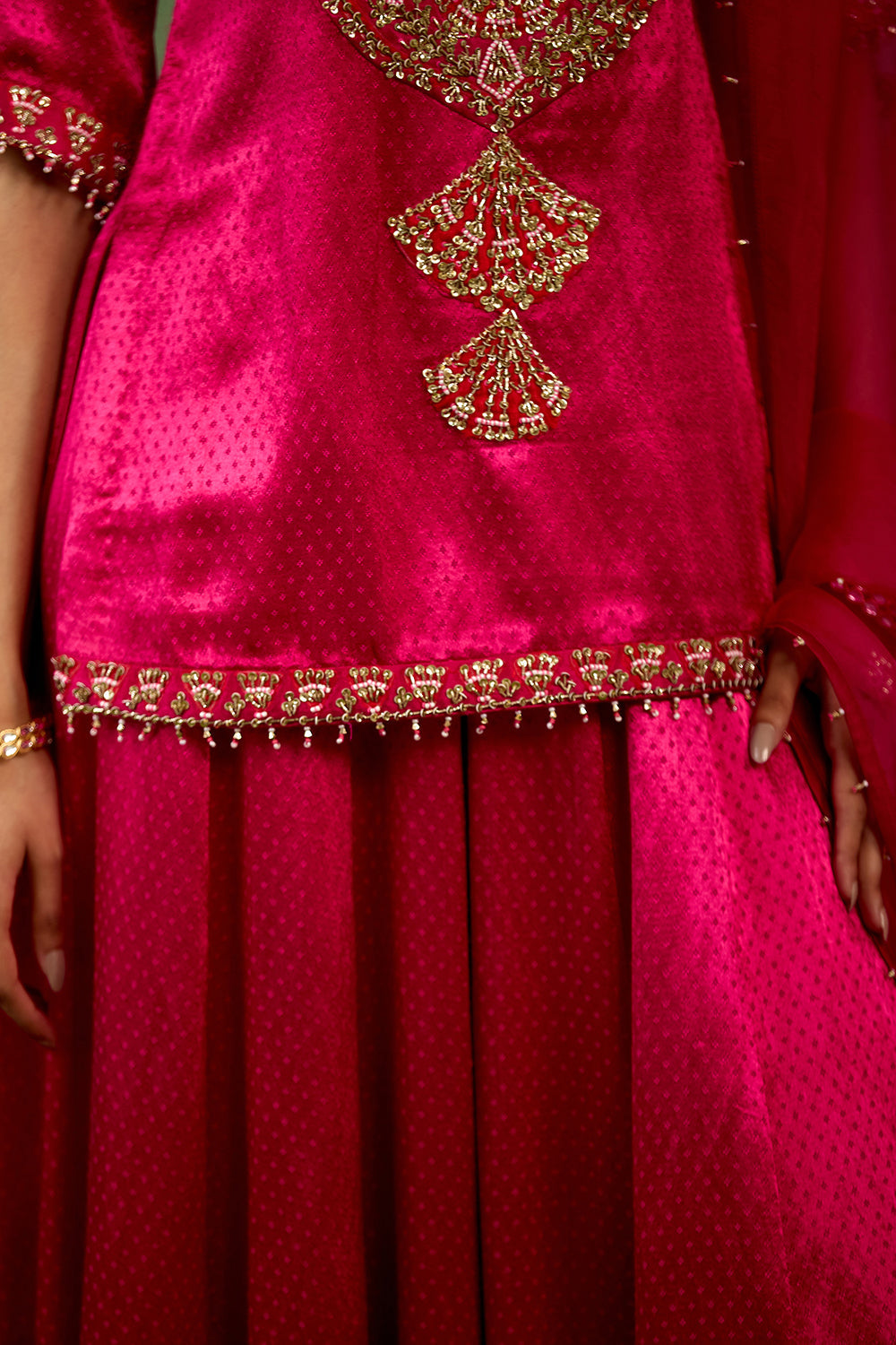 Magenta Pink Sharara Set