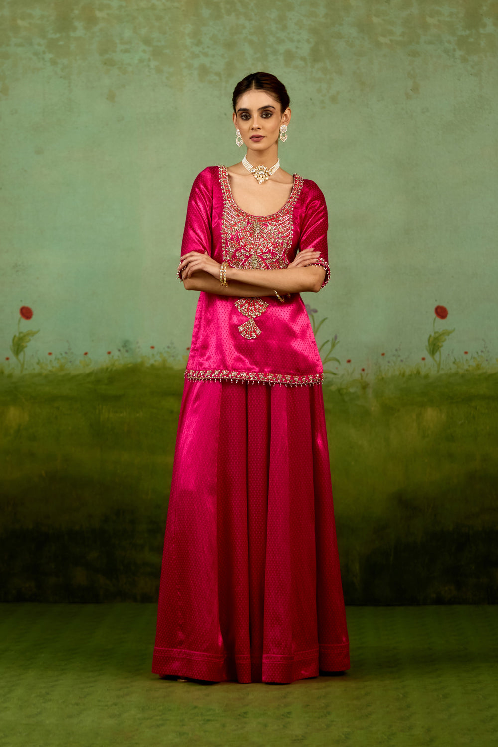 Magenta Pink Sharara Set