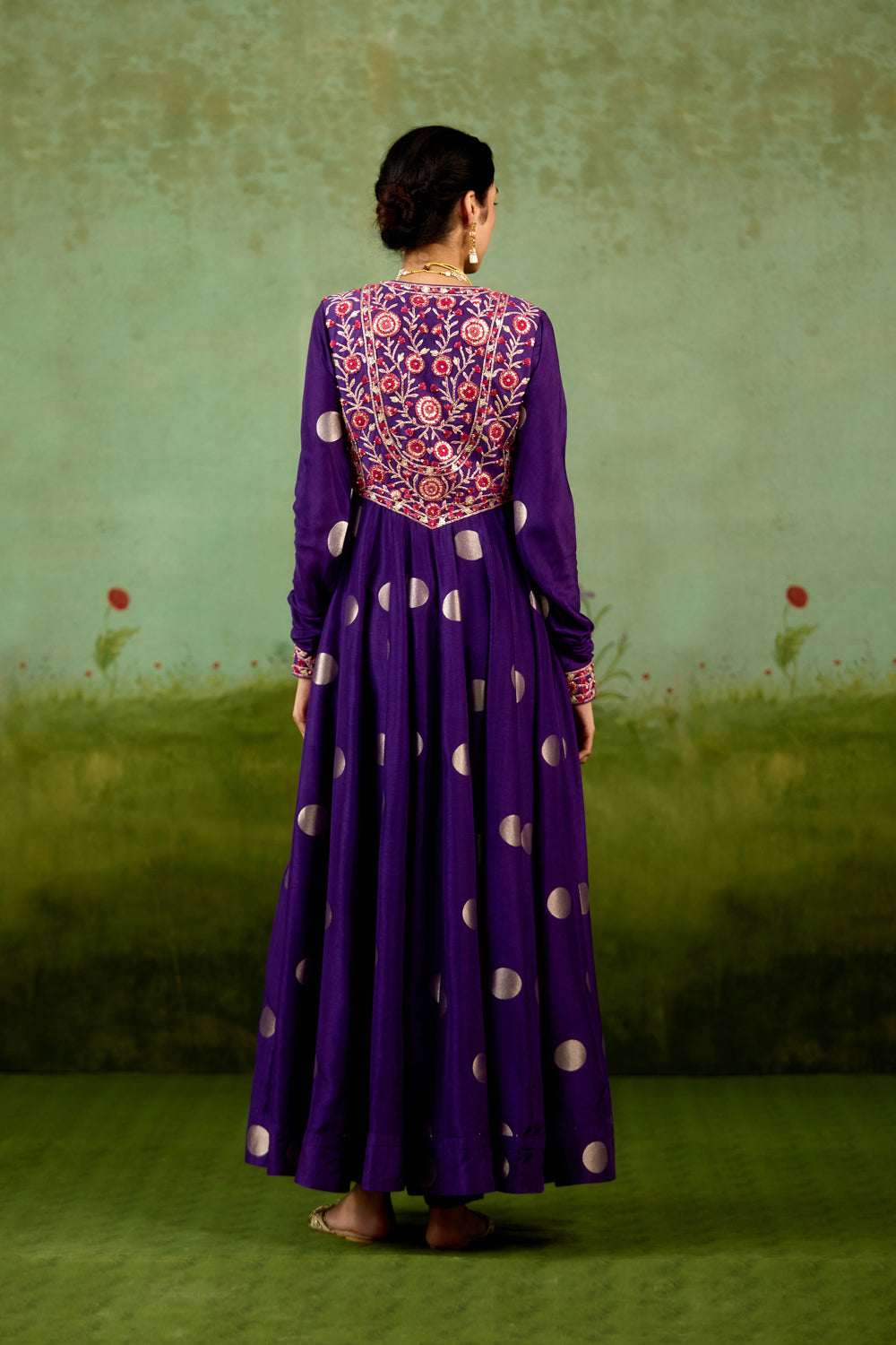 Heliotrope purple Anarkali Set