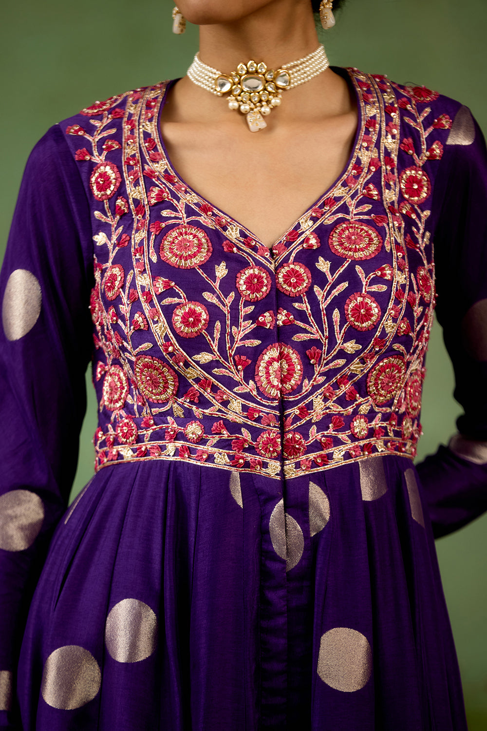 Heliotrope purple Anarkali Set