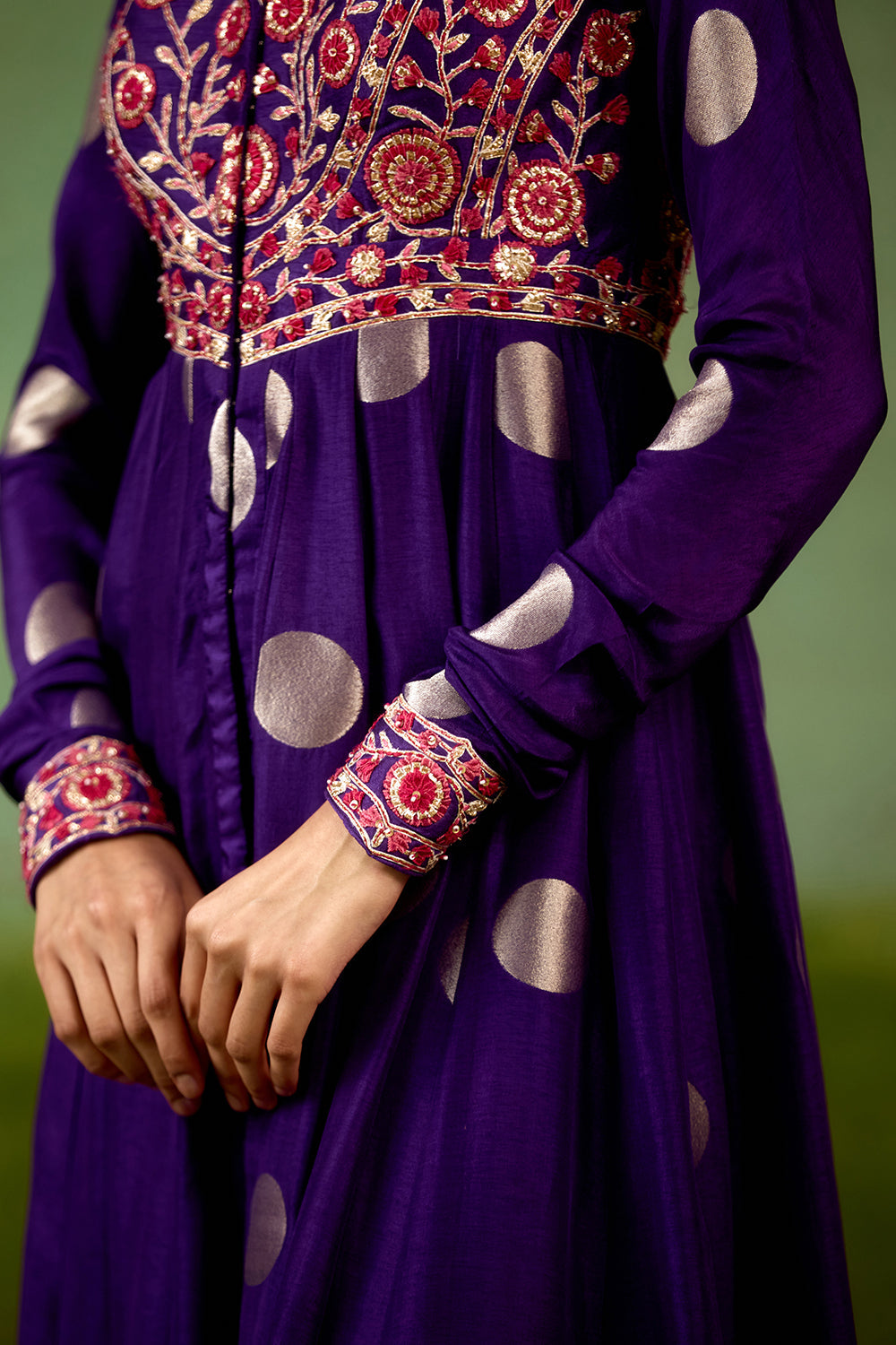 Heliotrope purple Anarkali Set