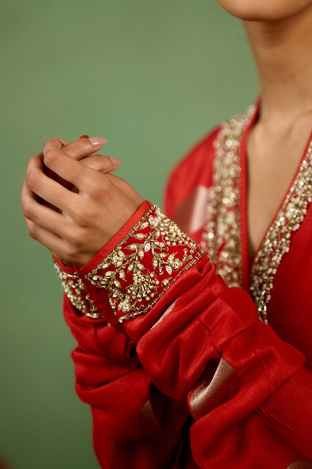 Burnt Orange Anarkali Set.