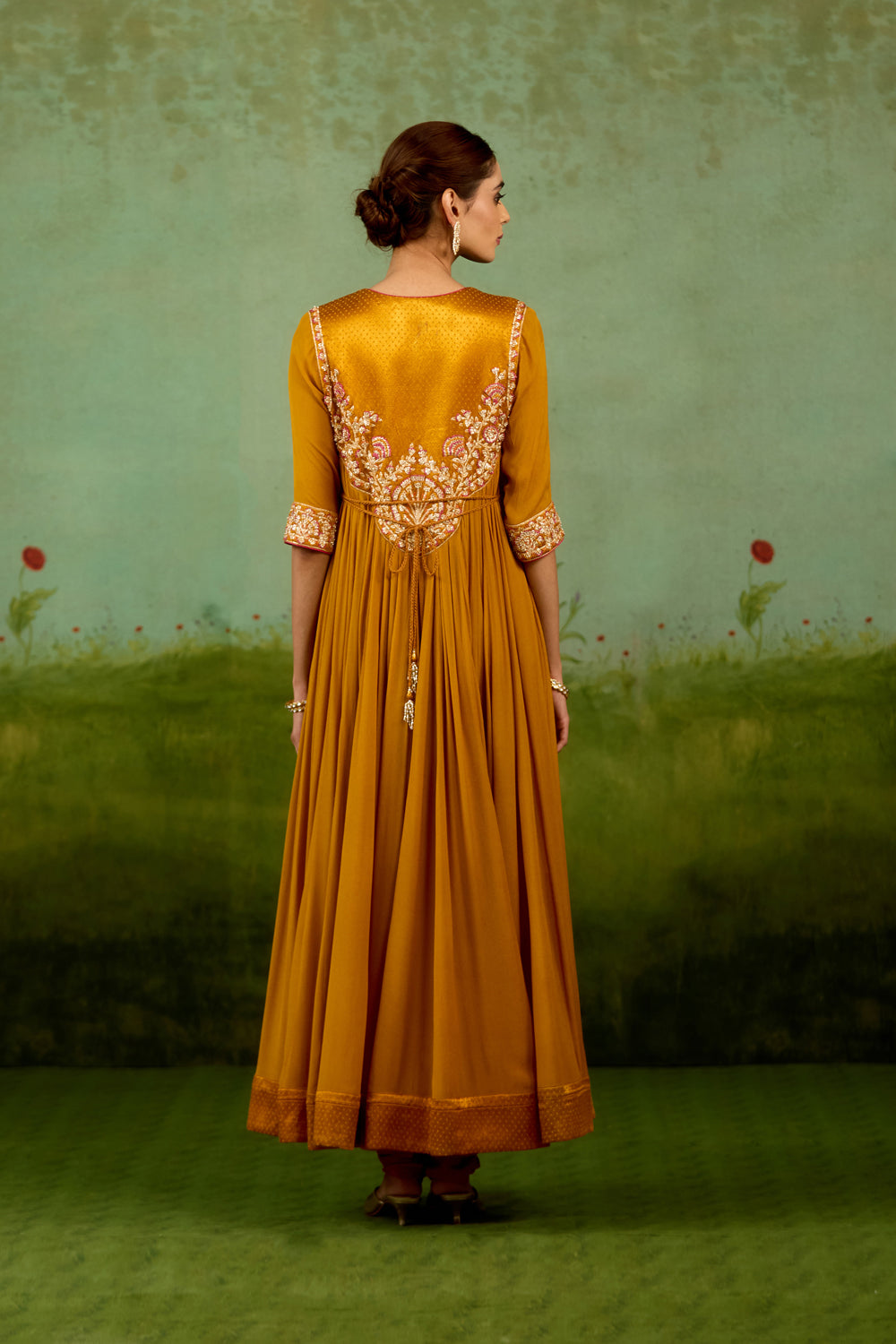 Mustard Yellow Anarkali Set
