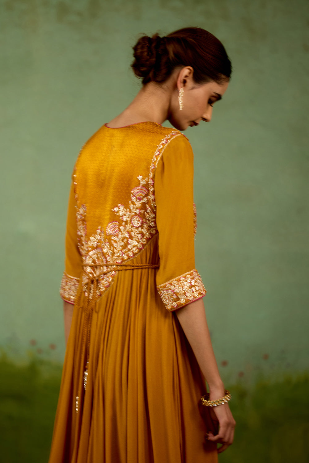 Mustard Yellow Anarkali Set