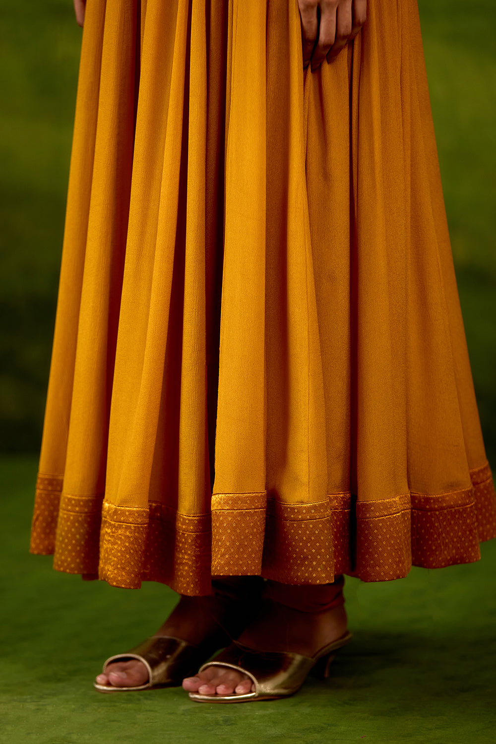 Mustard Yellow Anarkali Set