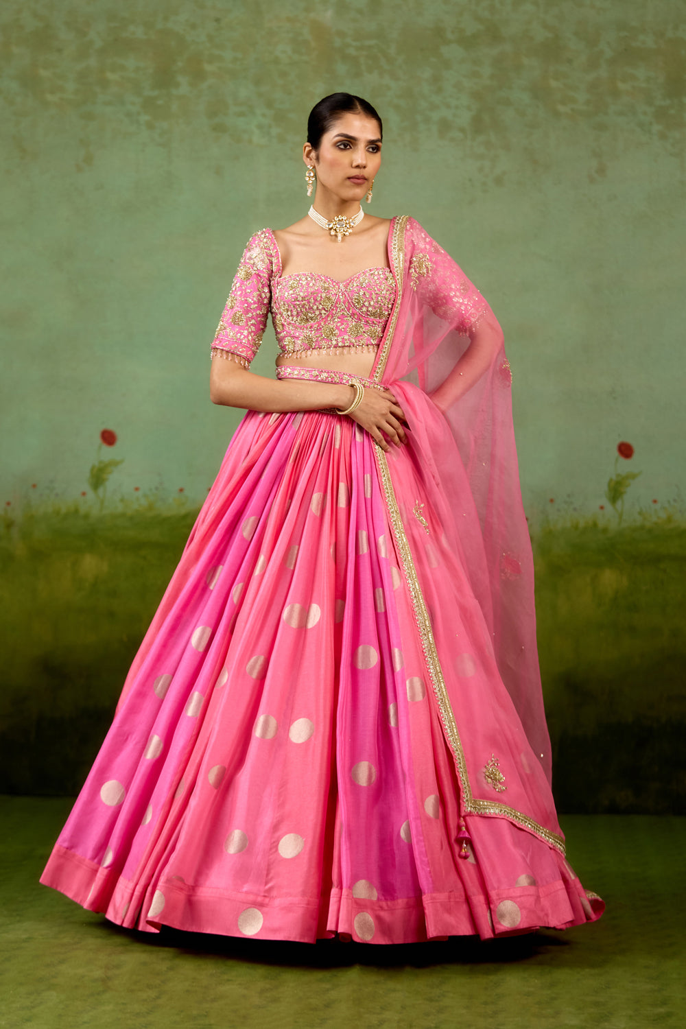 Candy pink Lehenga Set