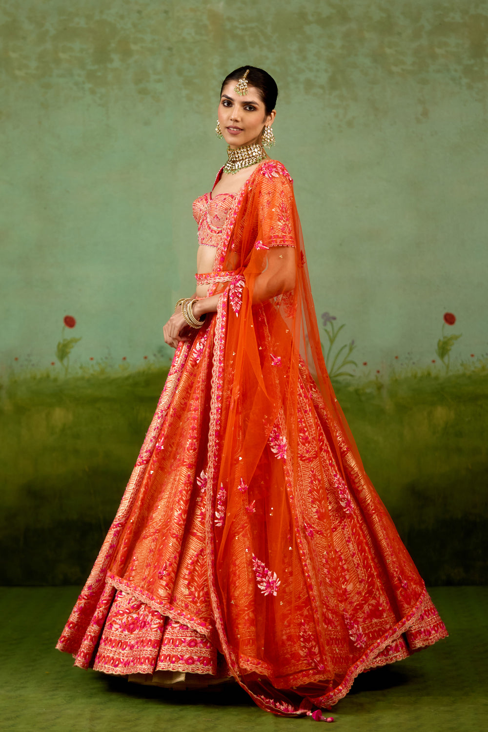 Sun Orange Lehenga Set