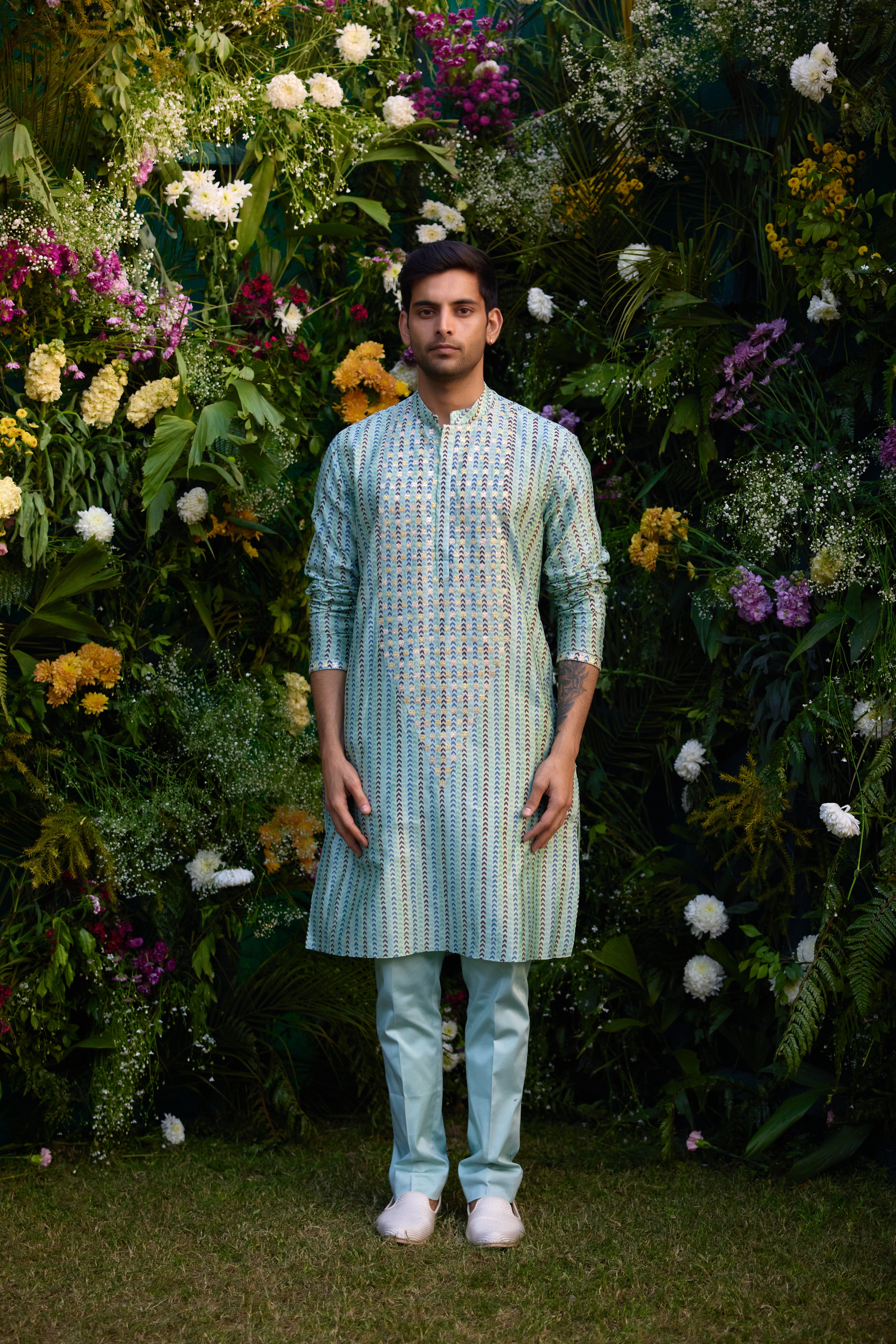Smoke Green Kurta set