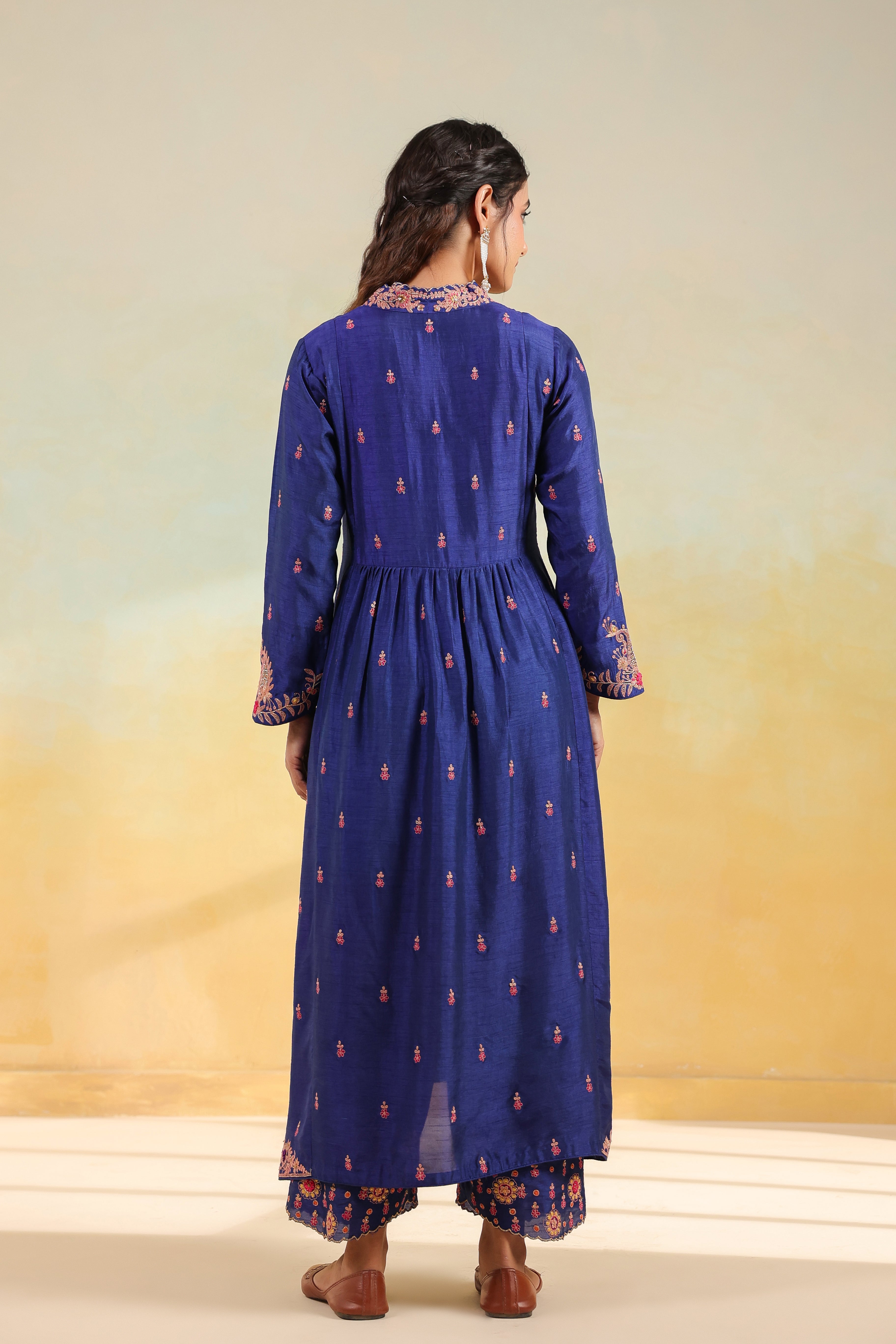 Electric Blue Kairi Buta Jaal Frockstyle