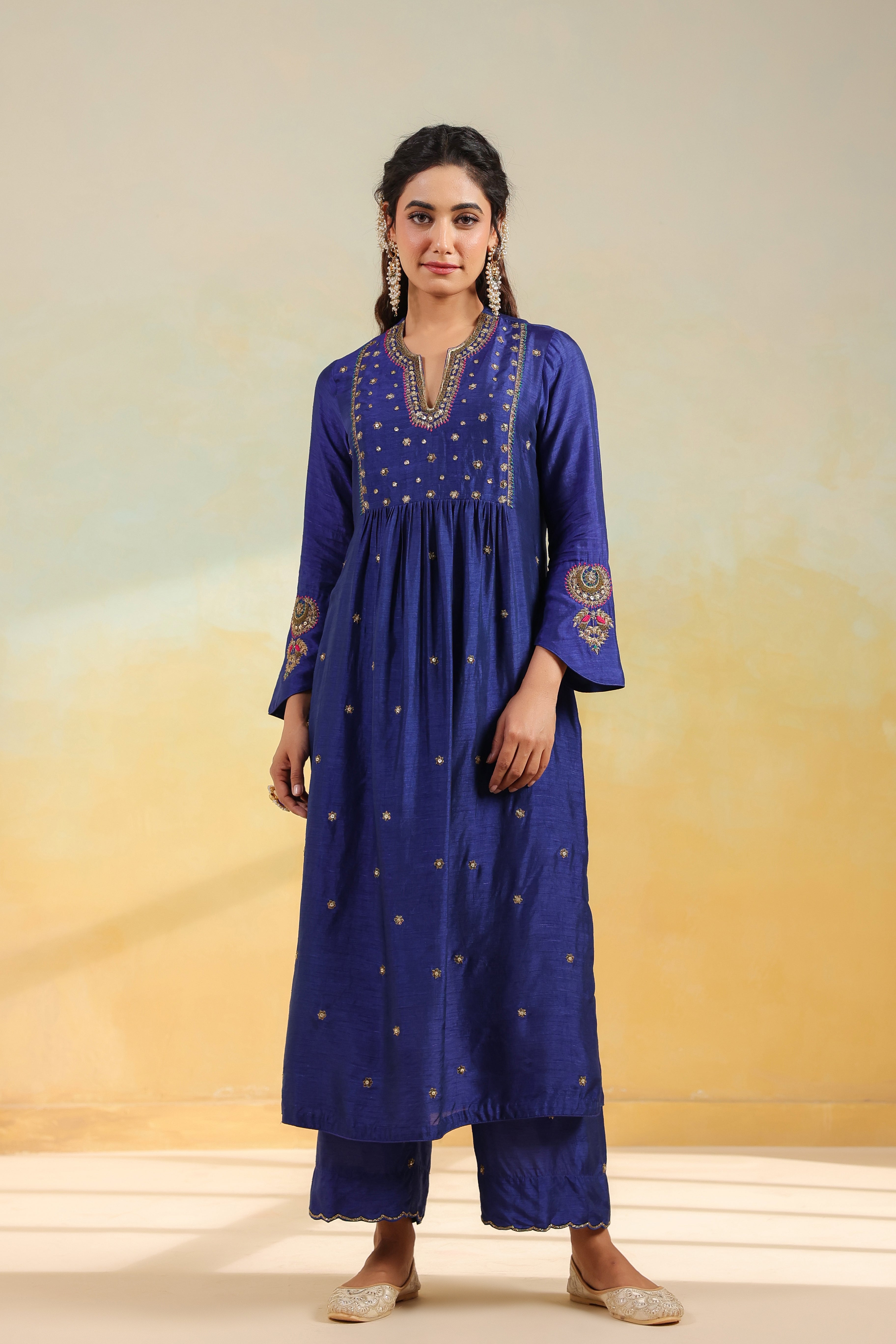 Electric Blue Zardozi Kurta Set