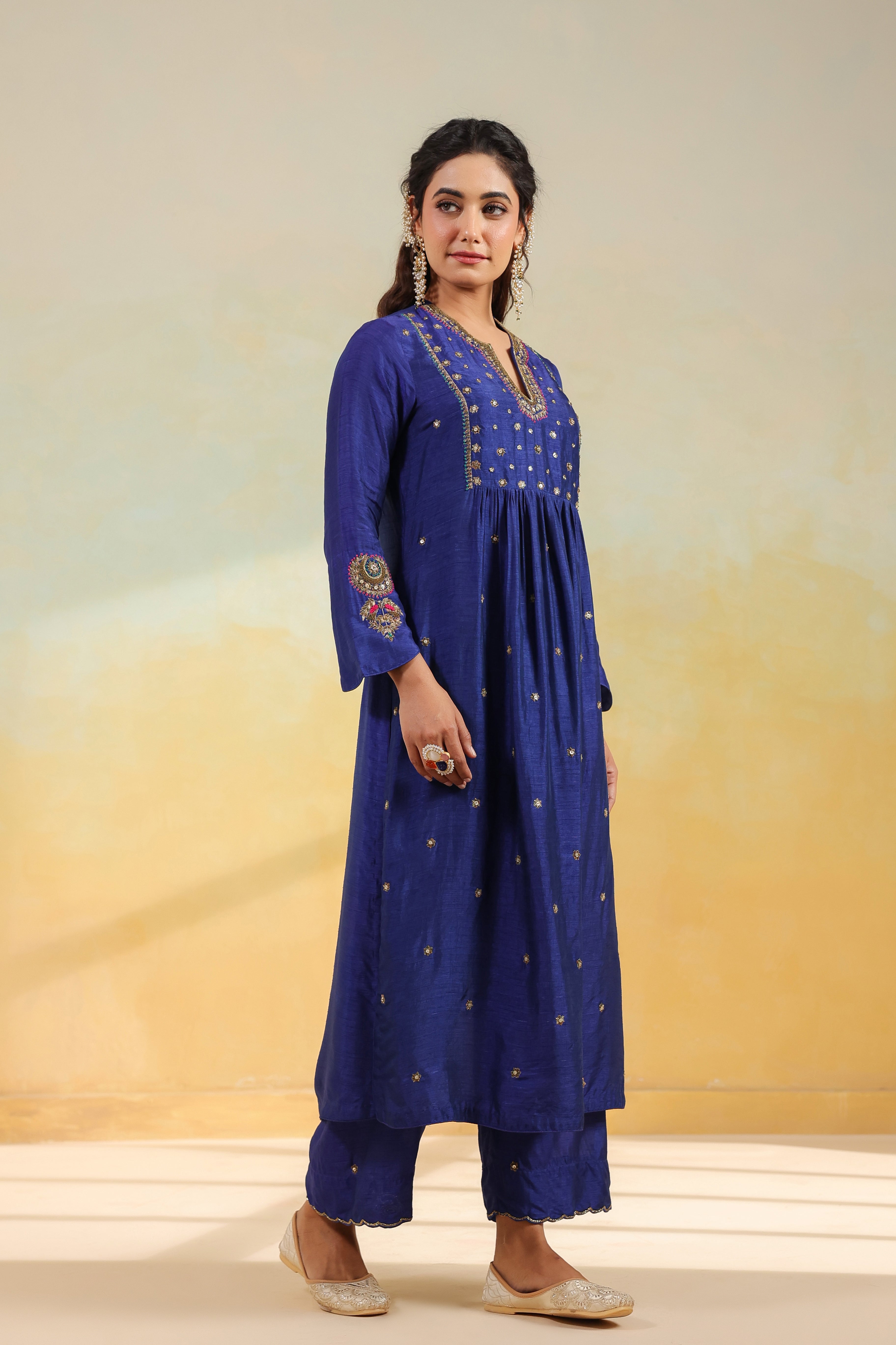 Electric Blue Zardozi Kurta Set
