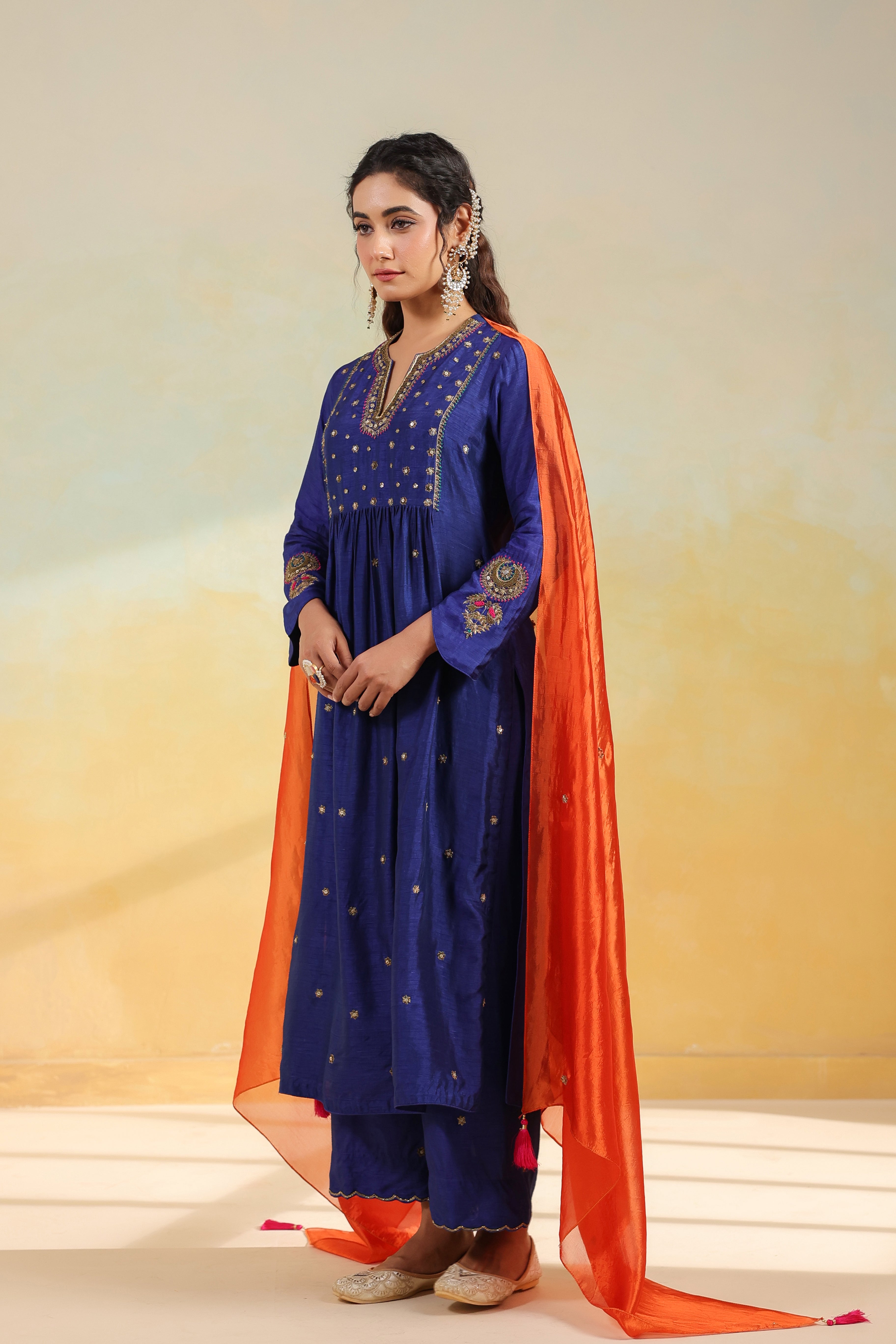 Electric Blue Zardozi Kurta Set
