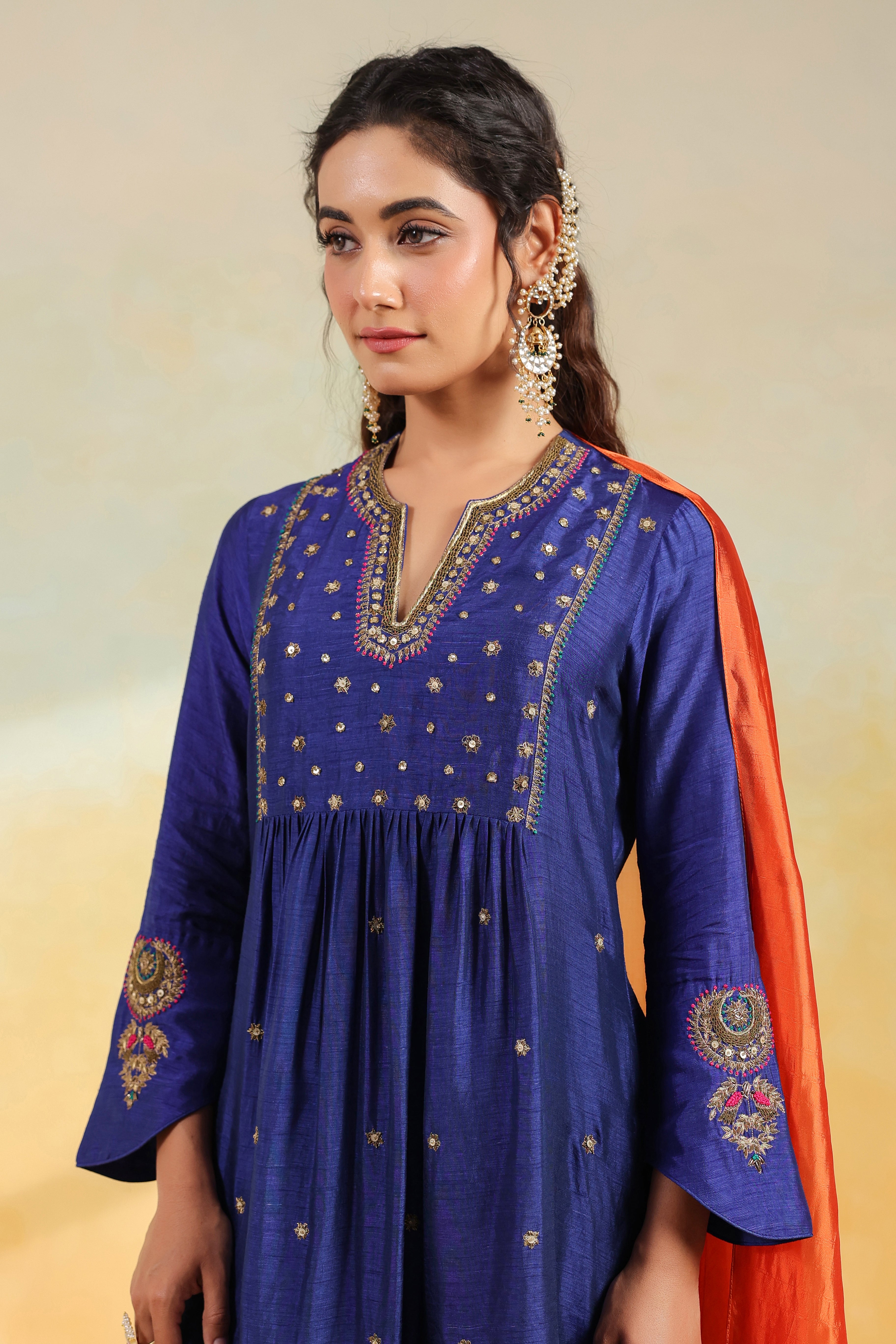 Electric Blue Zardozi Kurta Set