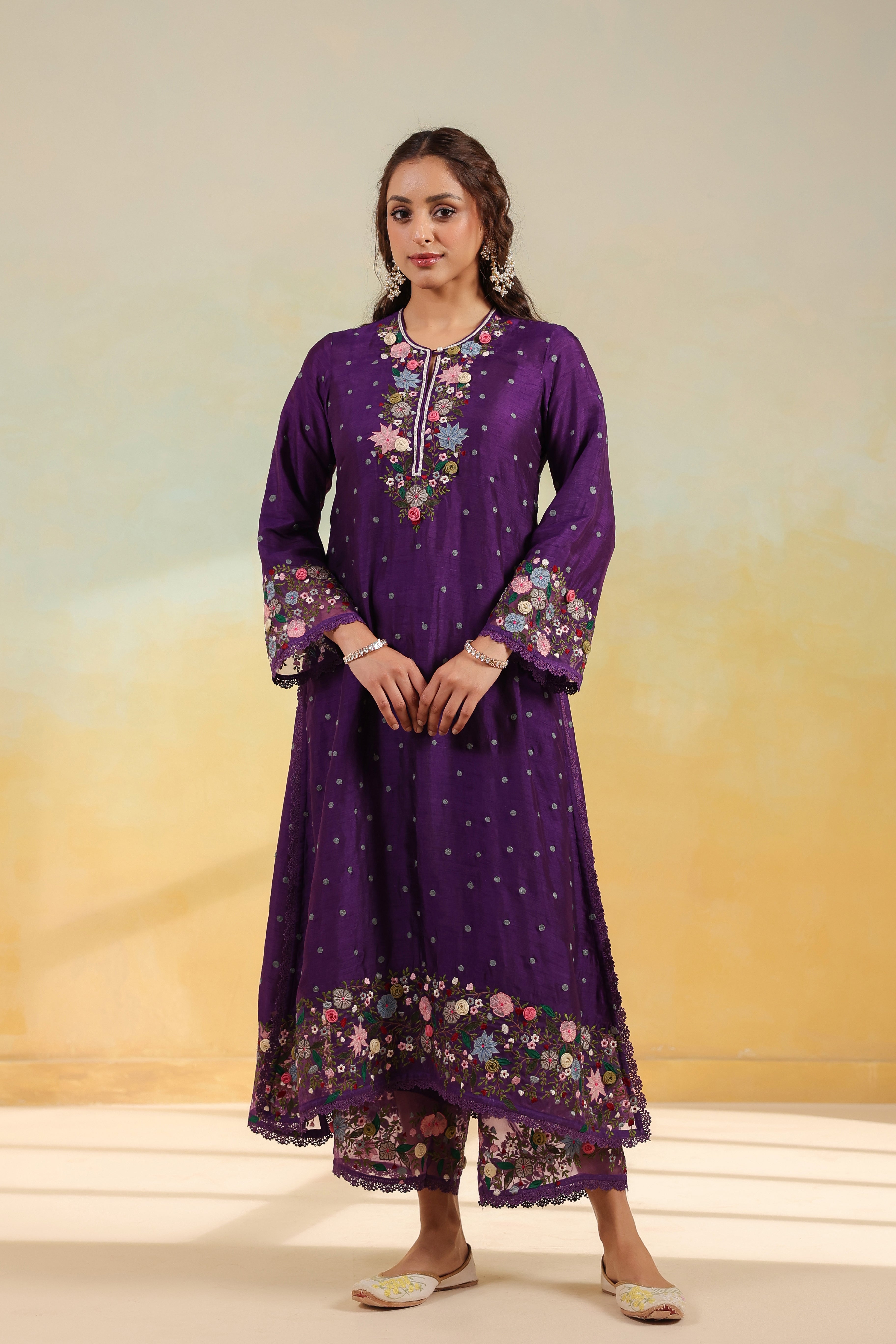 Purple Orchid Long Kurta