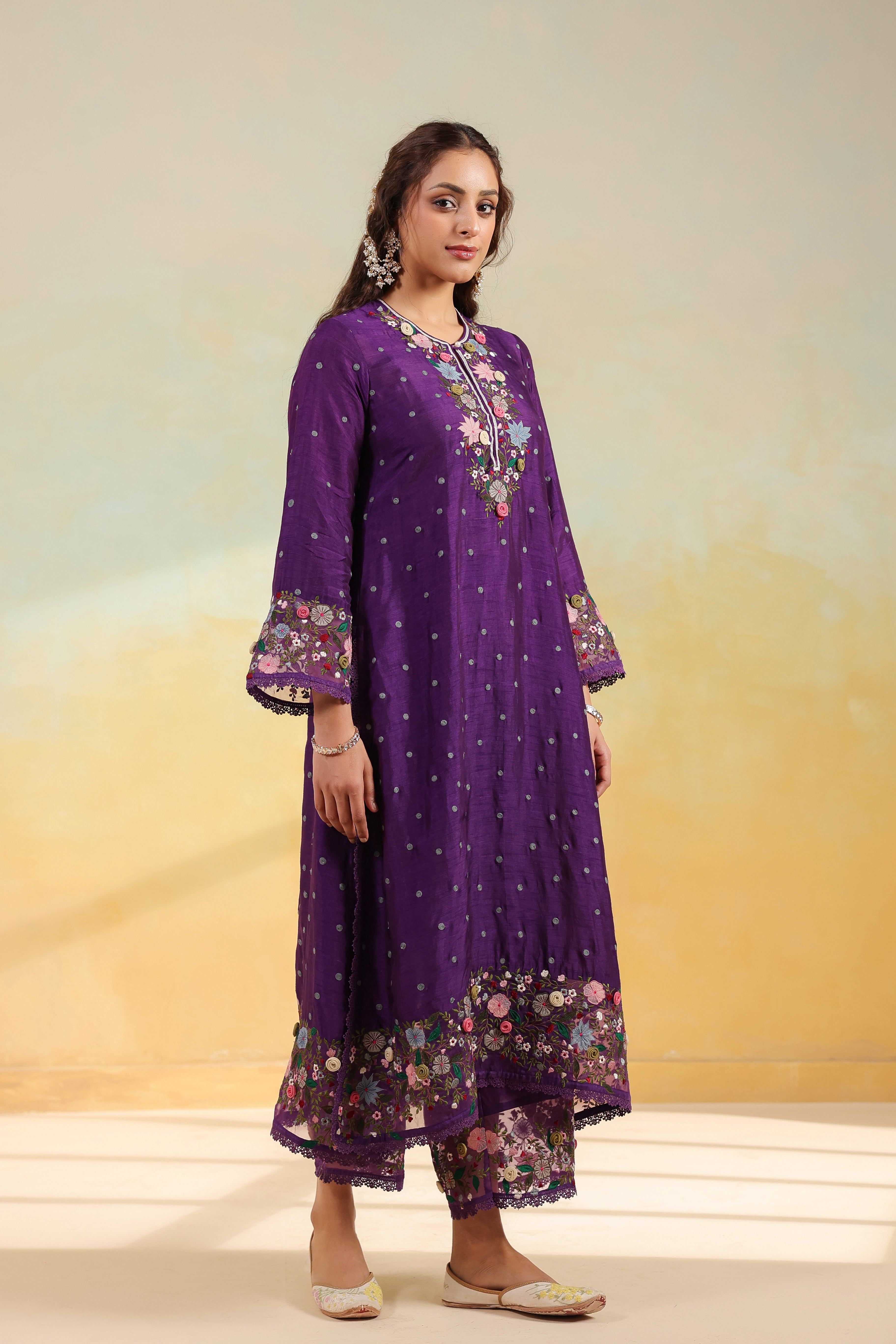 Purple Orchid Long Kurta