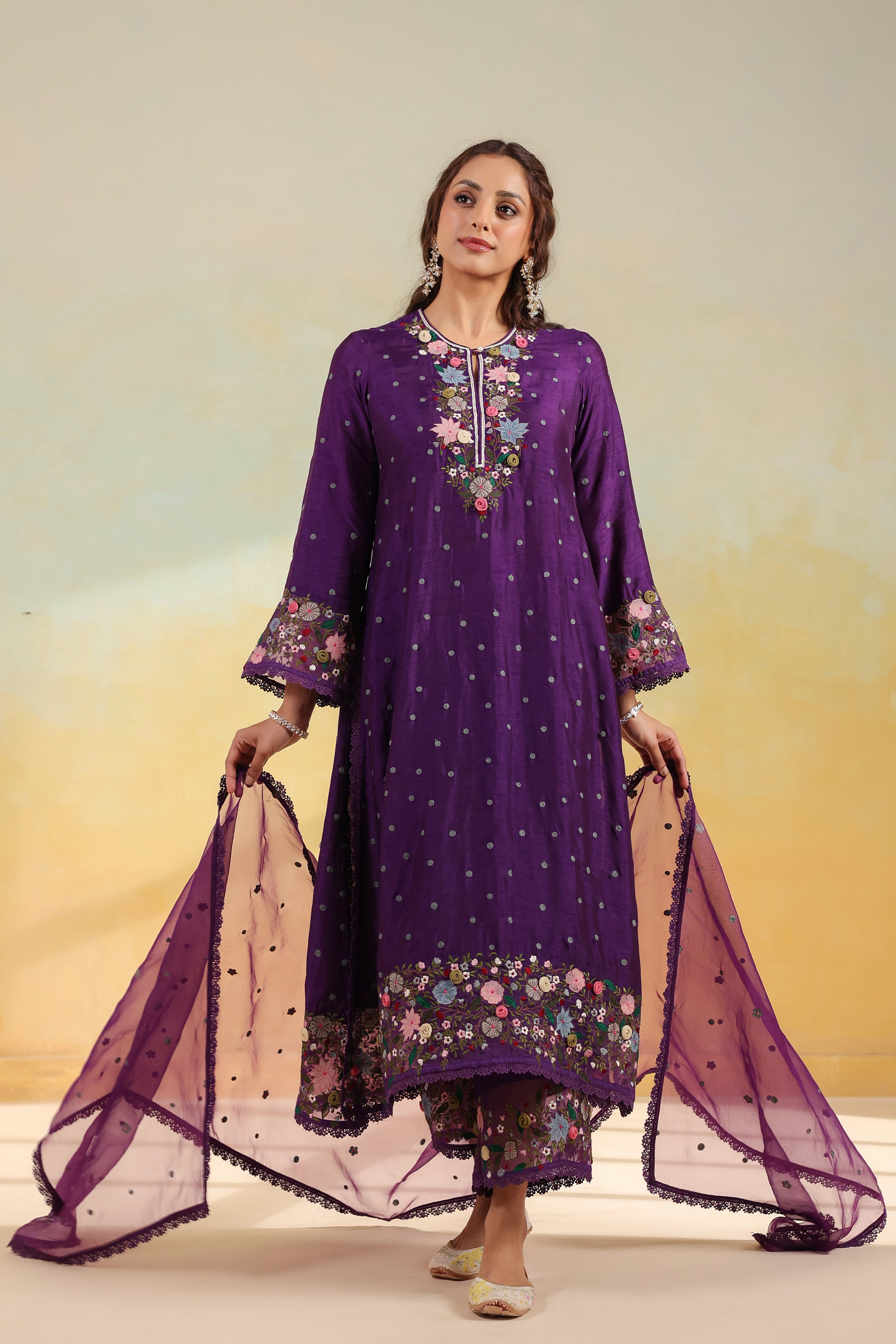 Purple Orchid Long Kurta