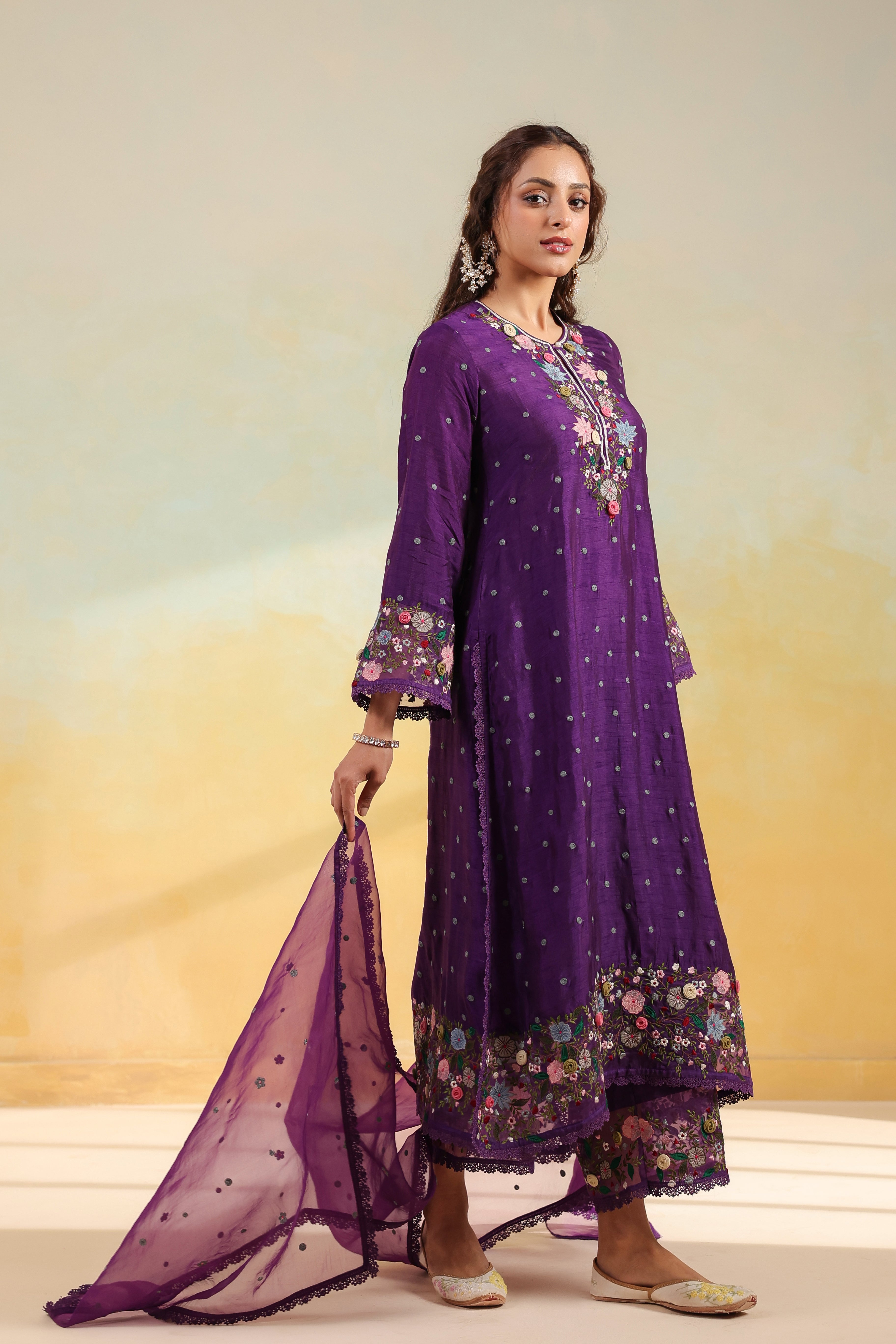 Purple Orchid Long Kurta