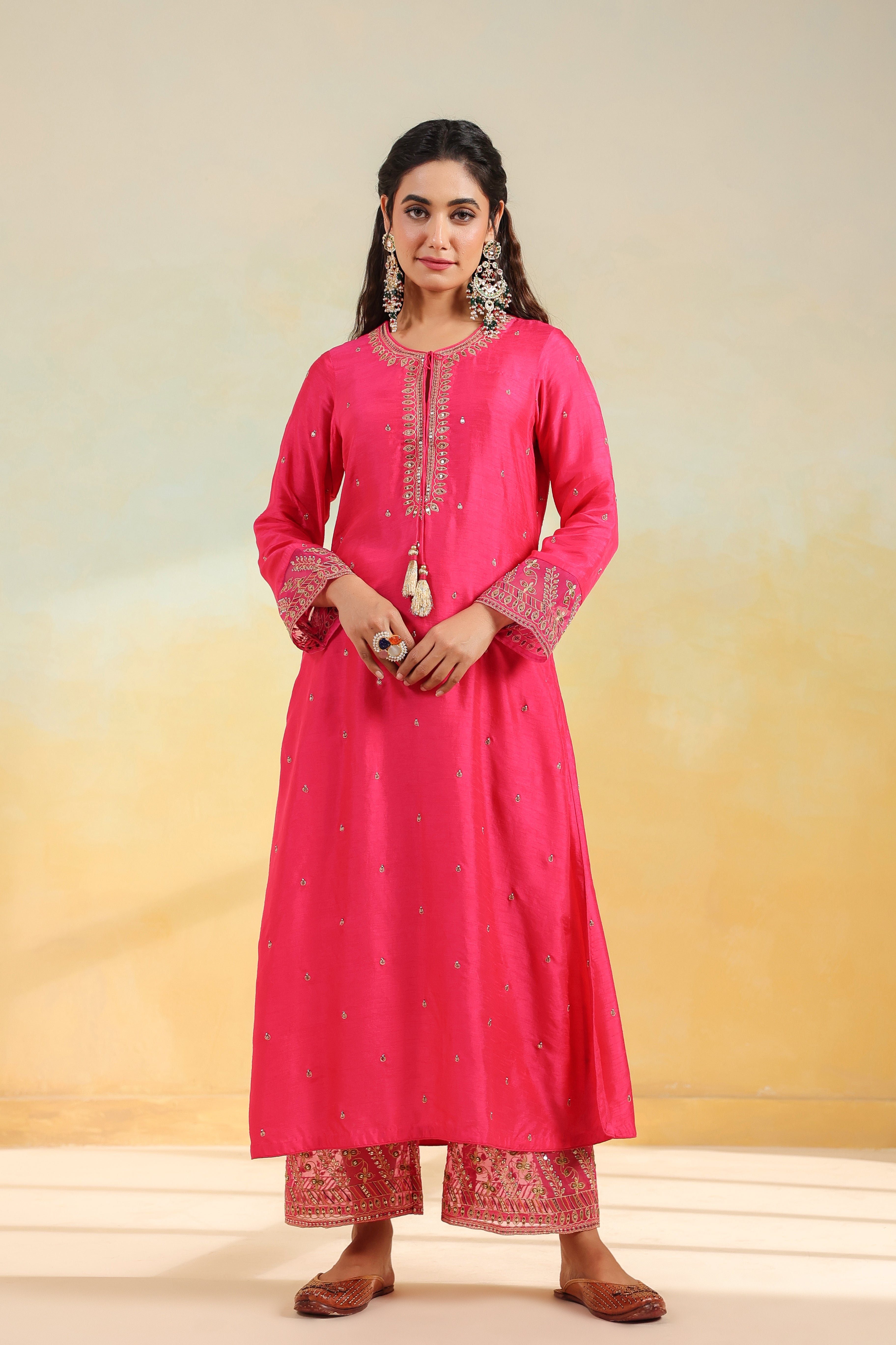 Pink Noor Farshi Kurta Set