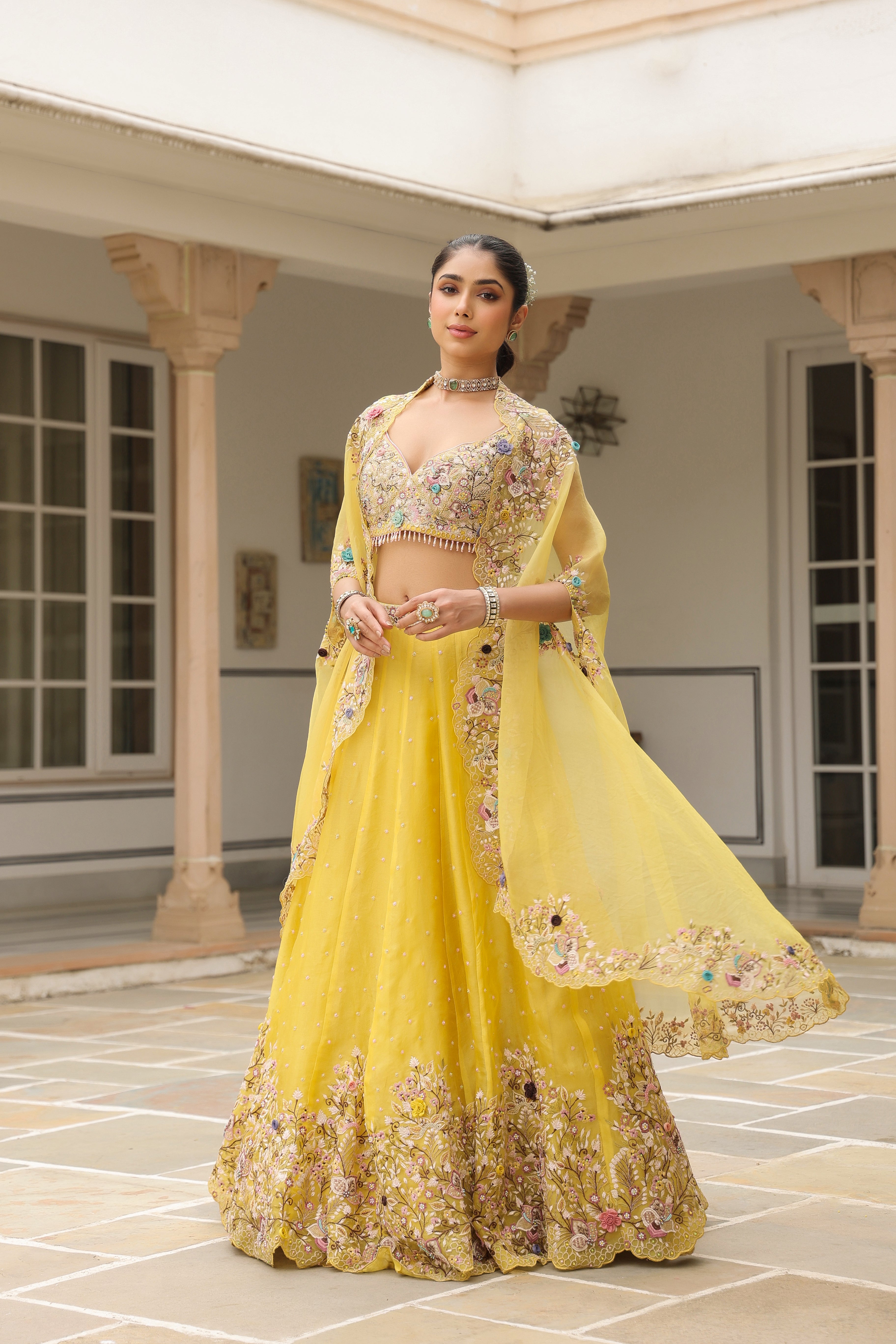 Gulzar Cape Scallop Lehenga Set