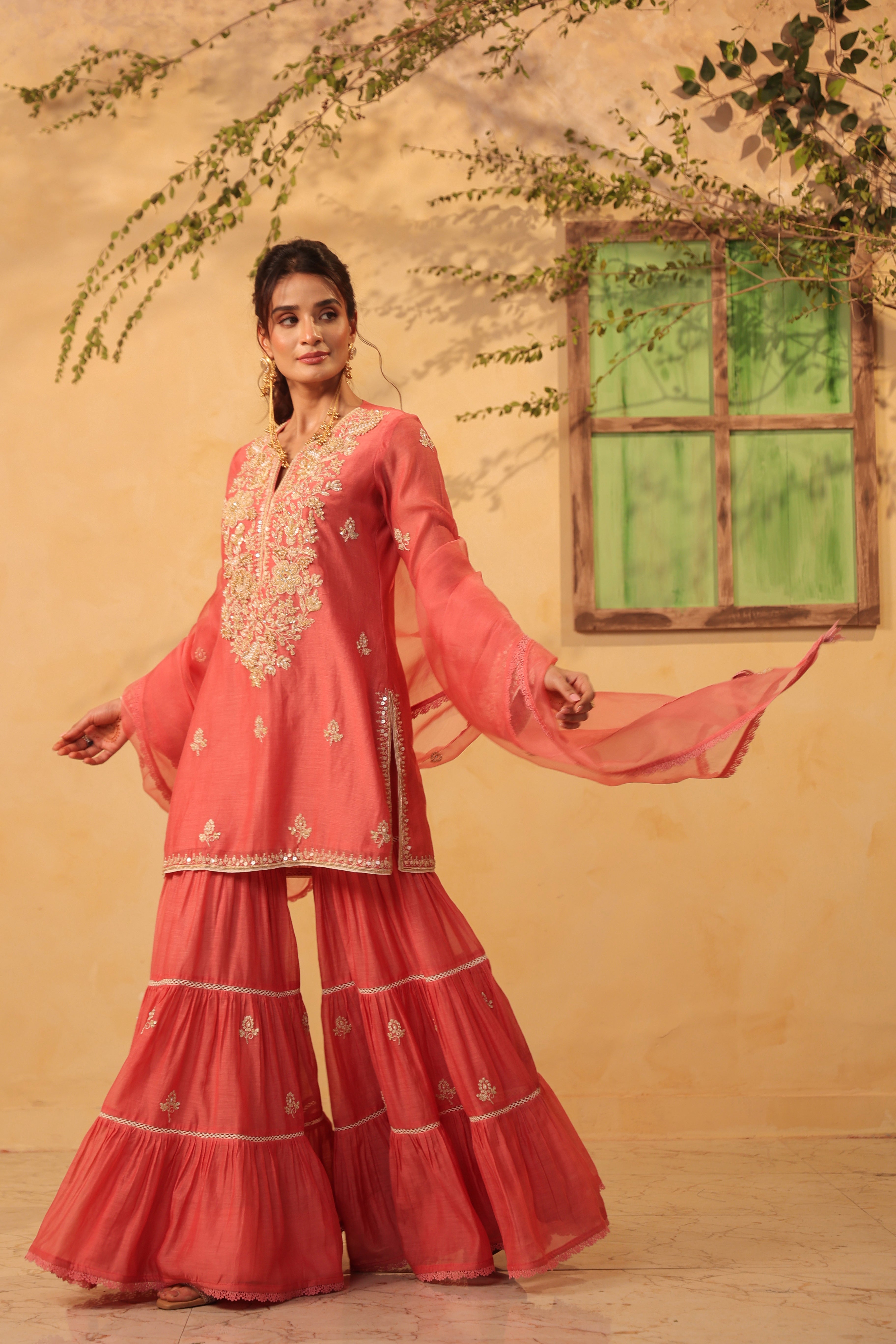 Vaayu Pink Sharara Set
