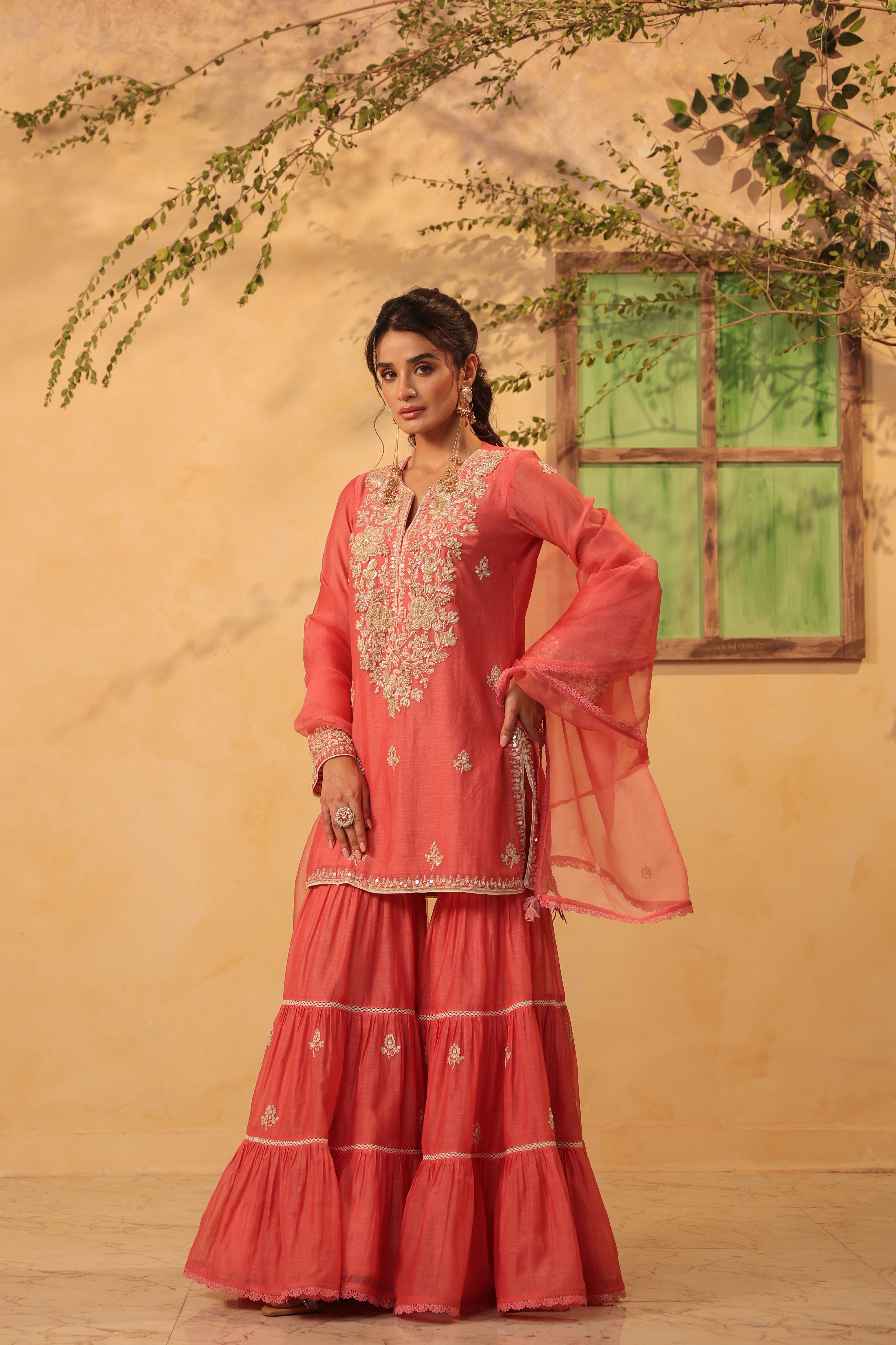 Vaayu Pink Sharara Set