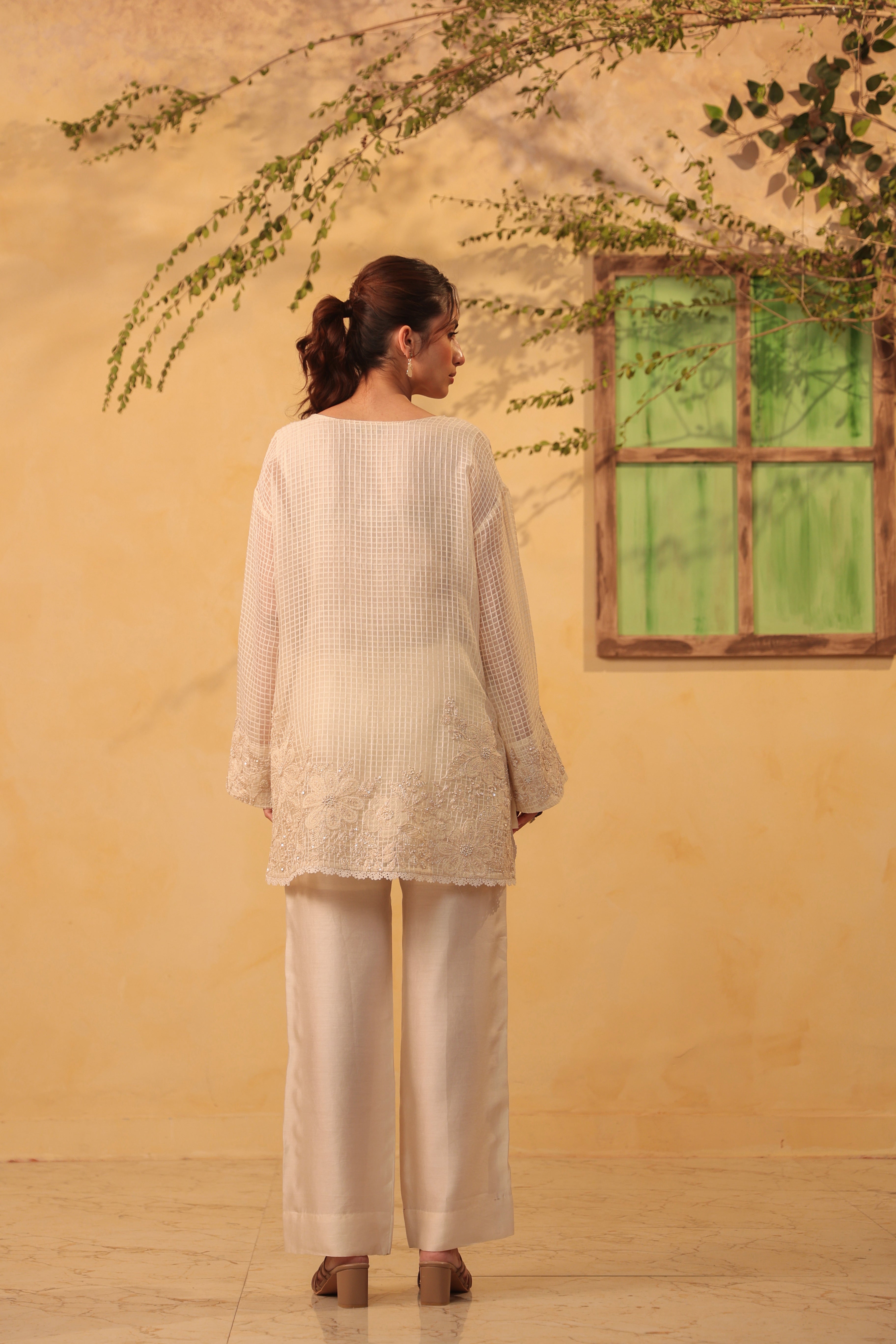 Vaayu Ivory Heavy Applique Co-Ord Set