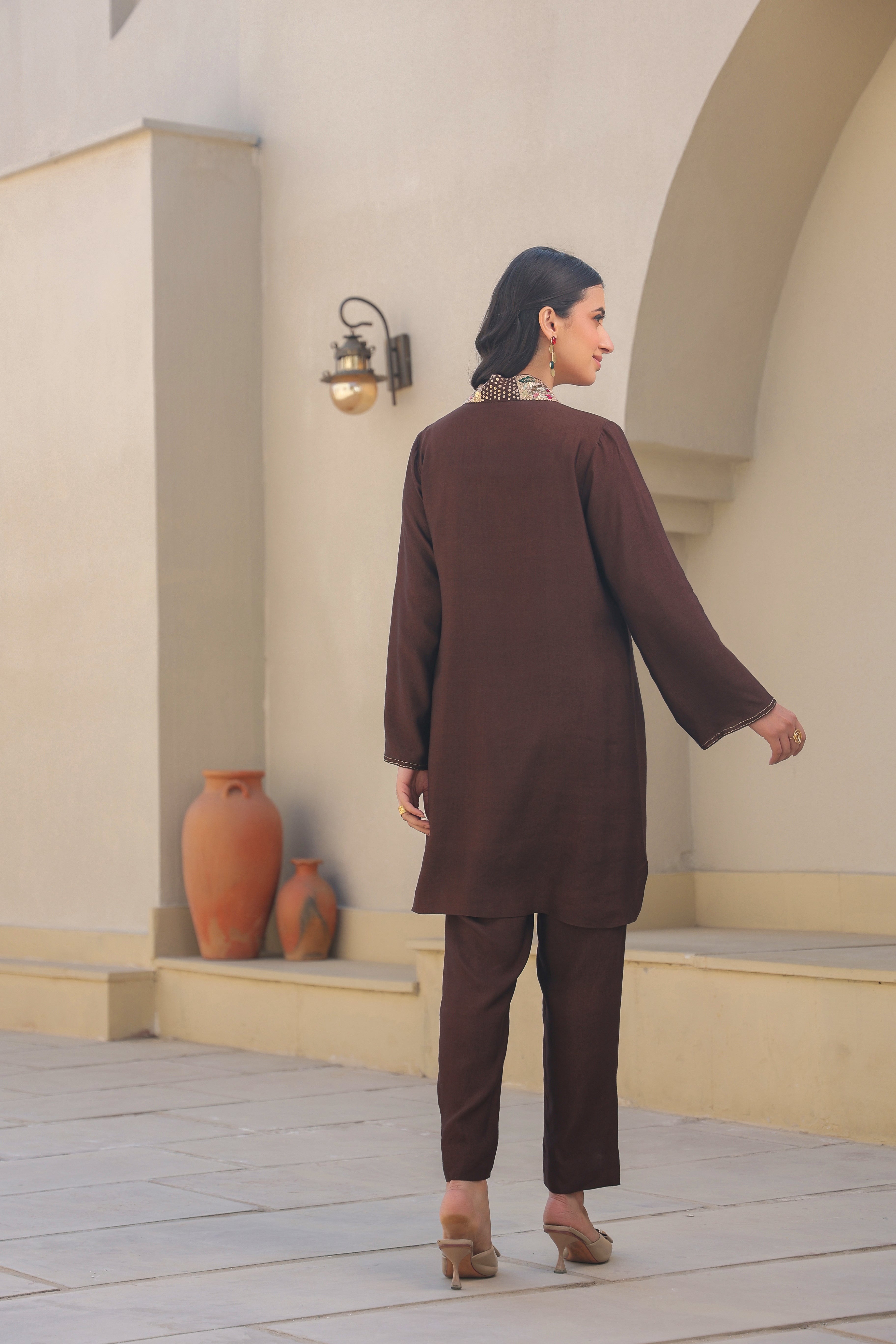 Zardosi Paisley V Neck Co-ord Set