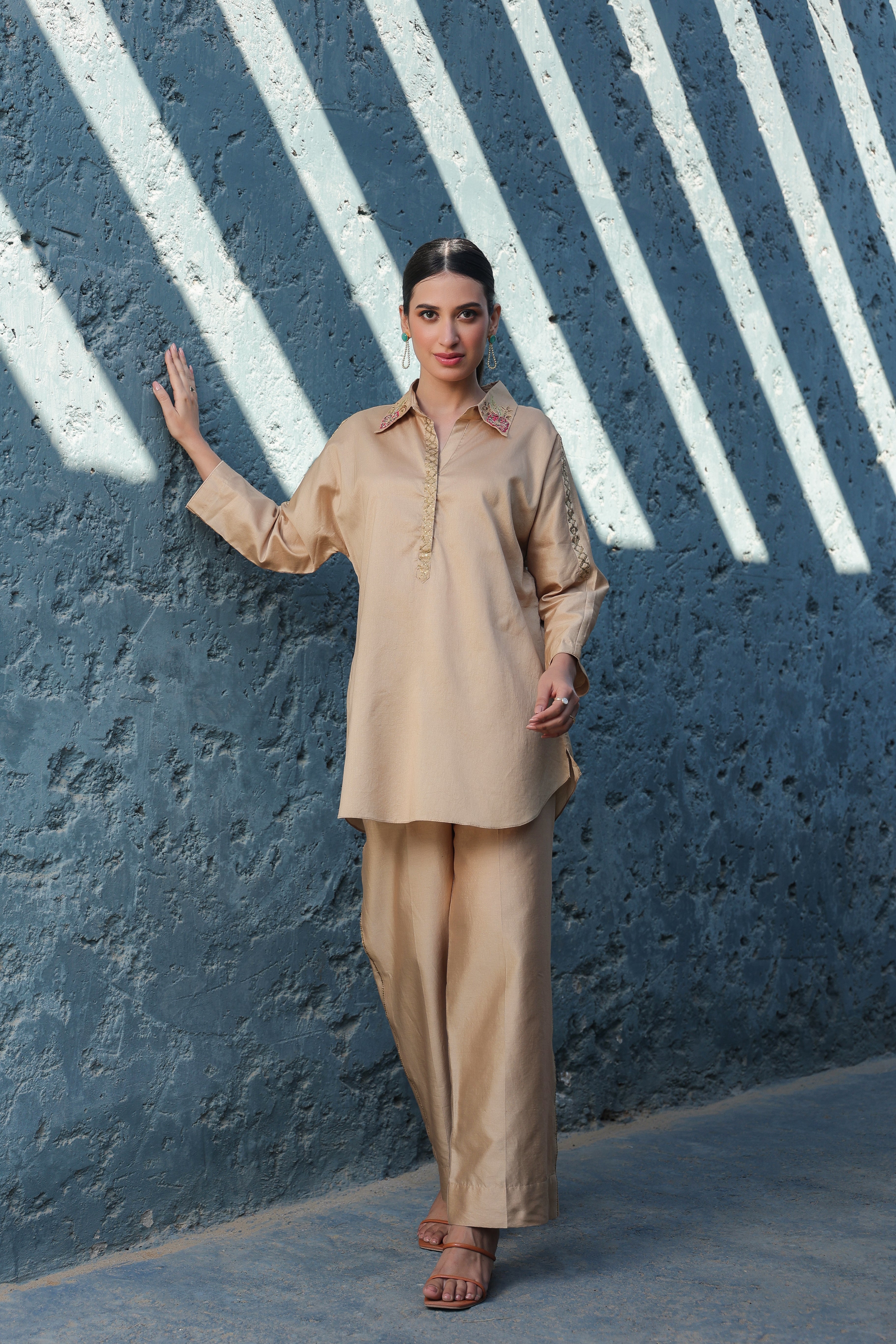 Zardosi Applique Collar Co-ord Set