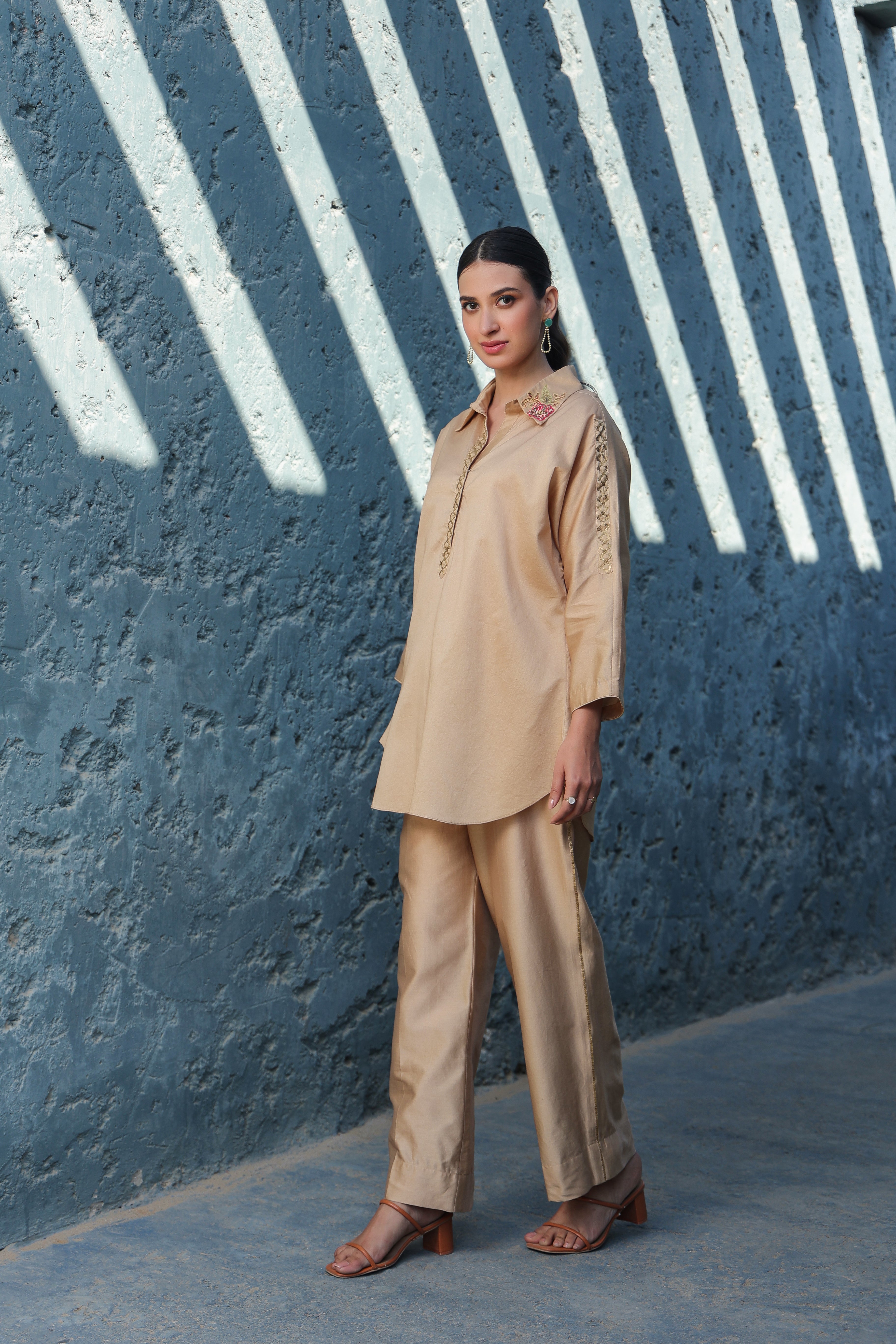 Zardosi Applique Collar Co-ord Set