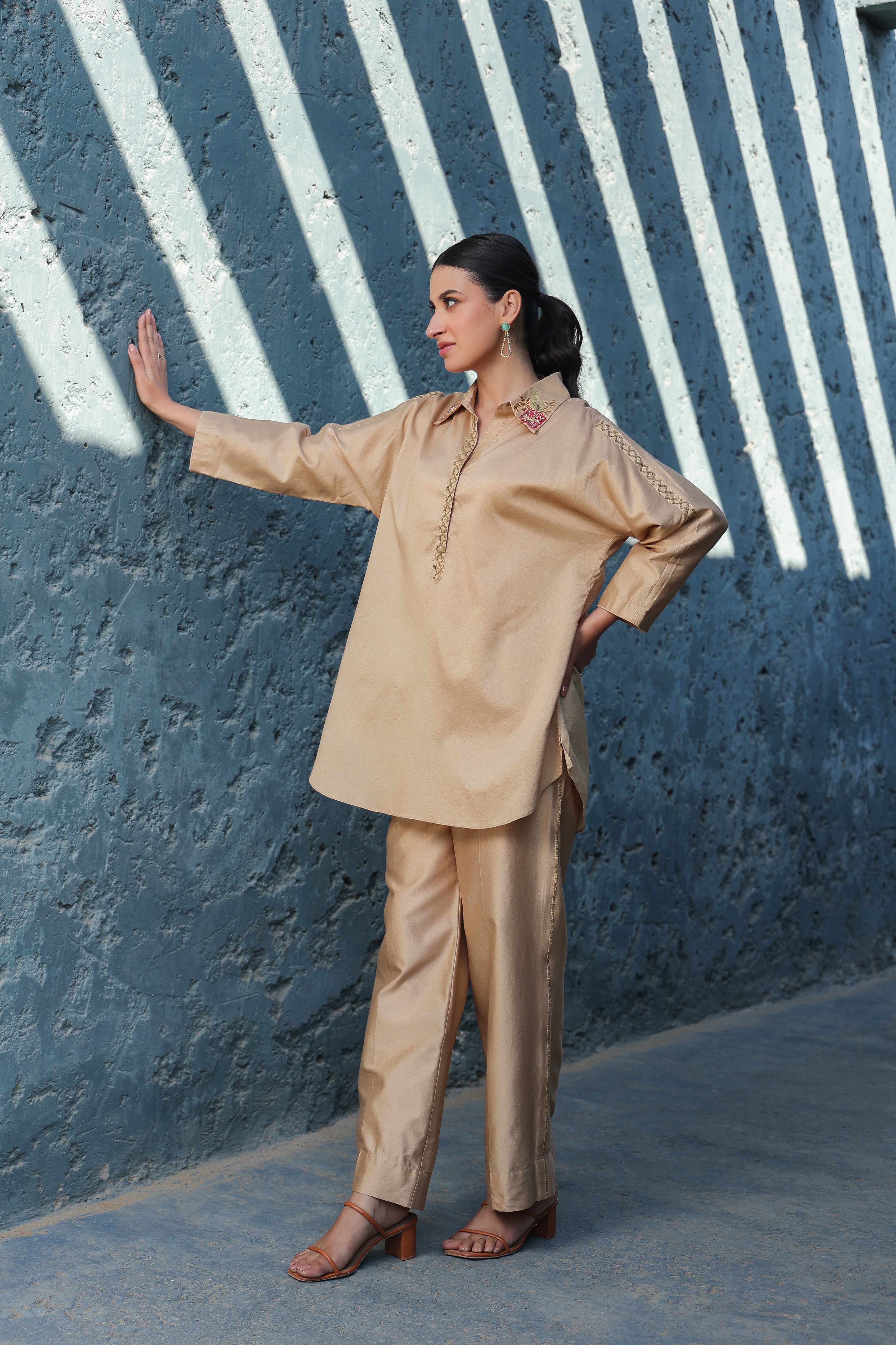 Zardosi Applique Collar Co-ord Set