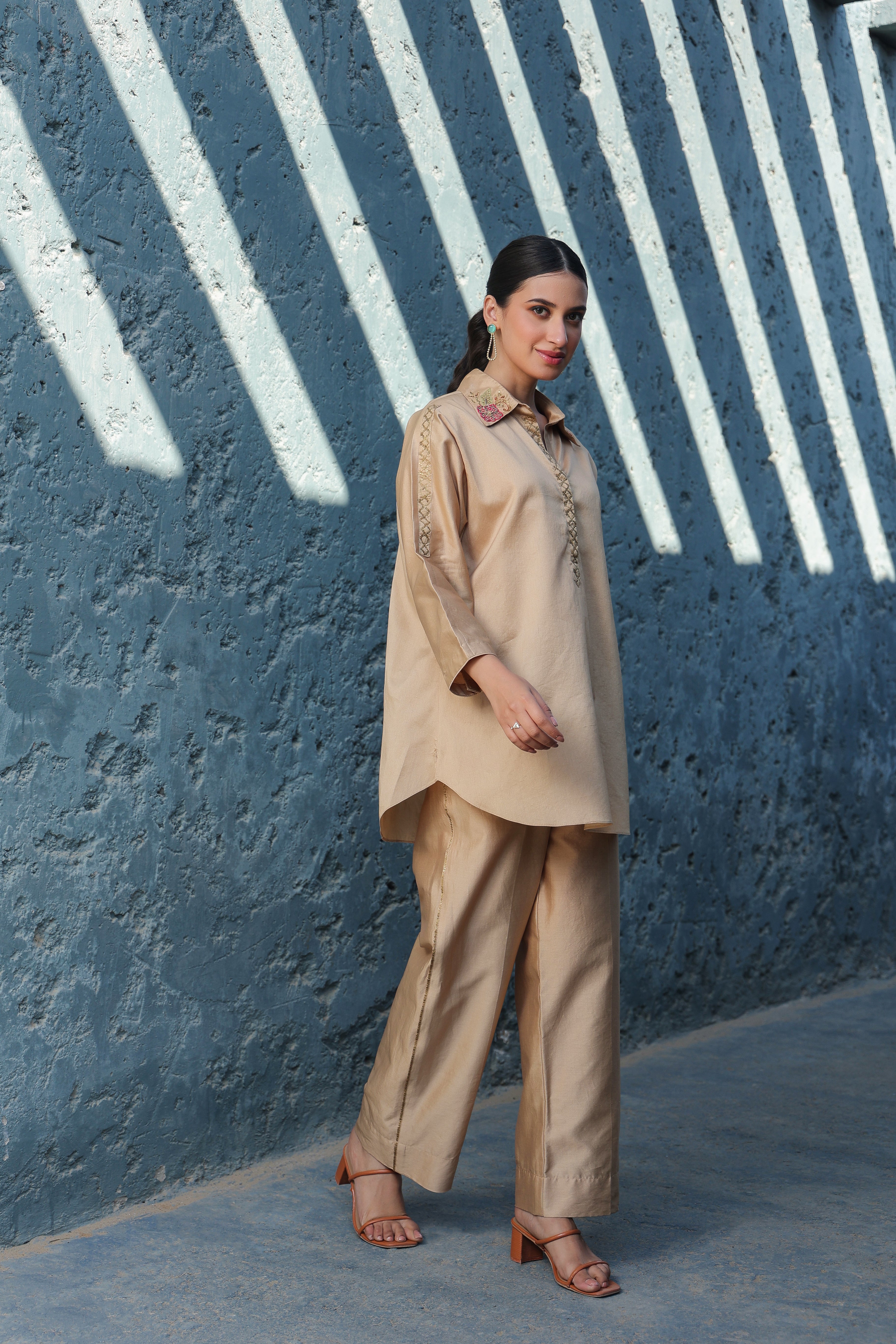 Zardosi Applique Collar Co-ord Set