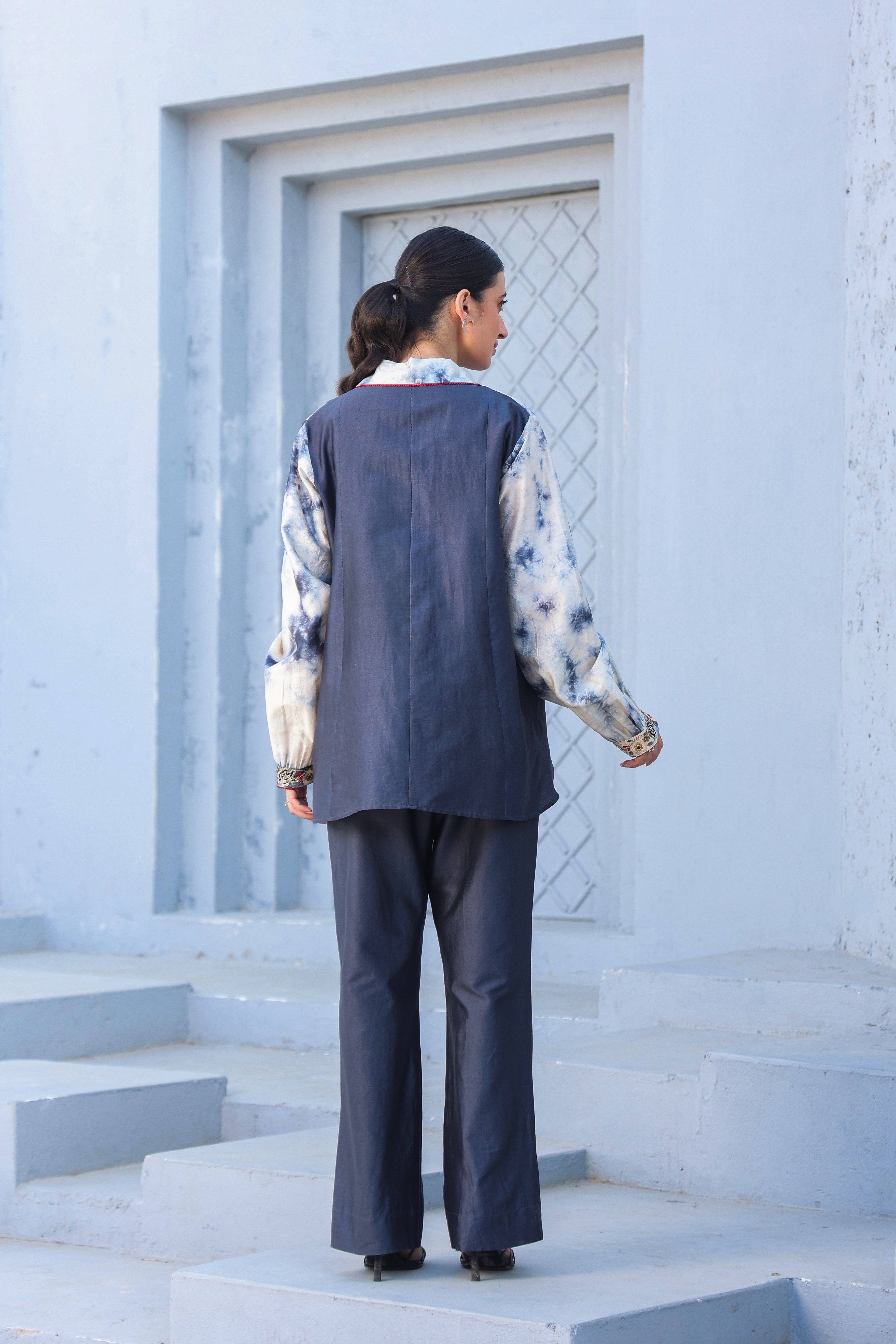 Shibori Rose Tie-Up Co-ord Set