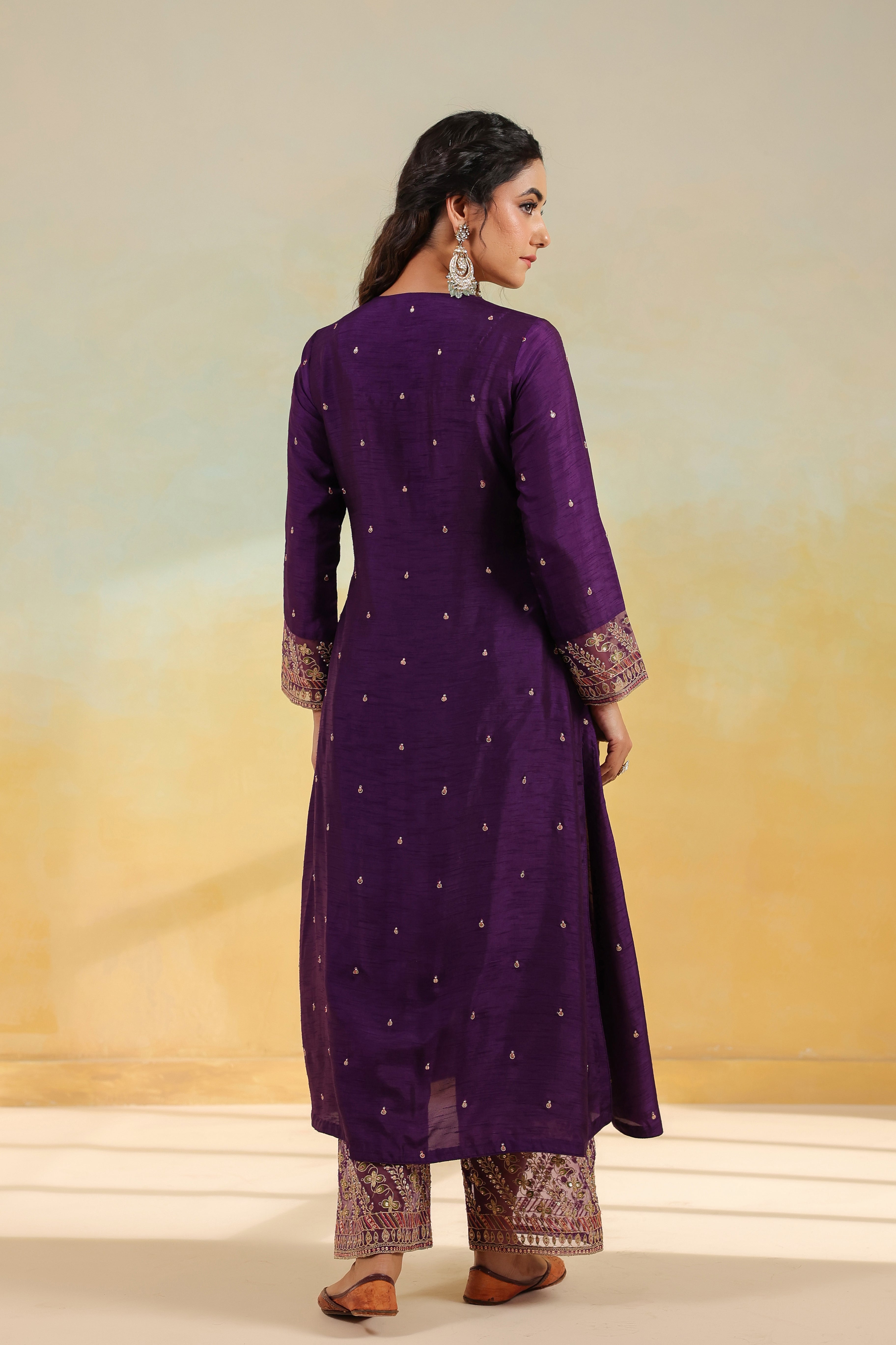 Purple Noor Farshi Kurta Set