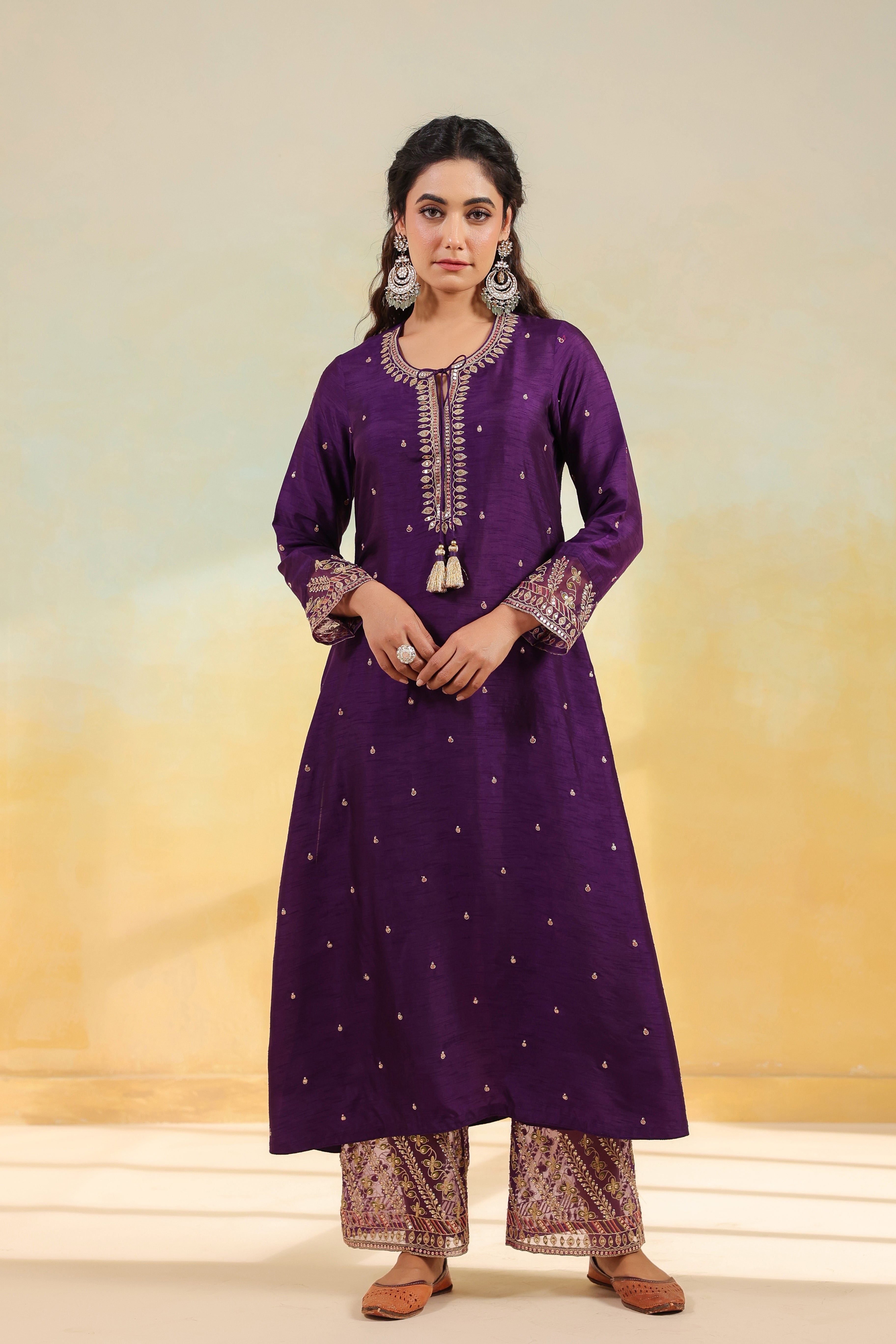 Purple Noor Farshi Kurta Set
