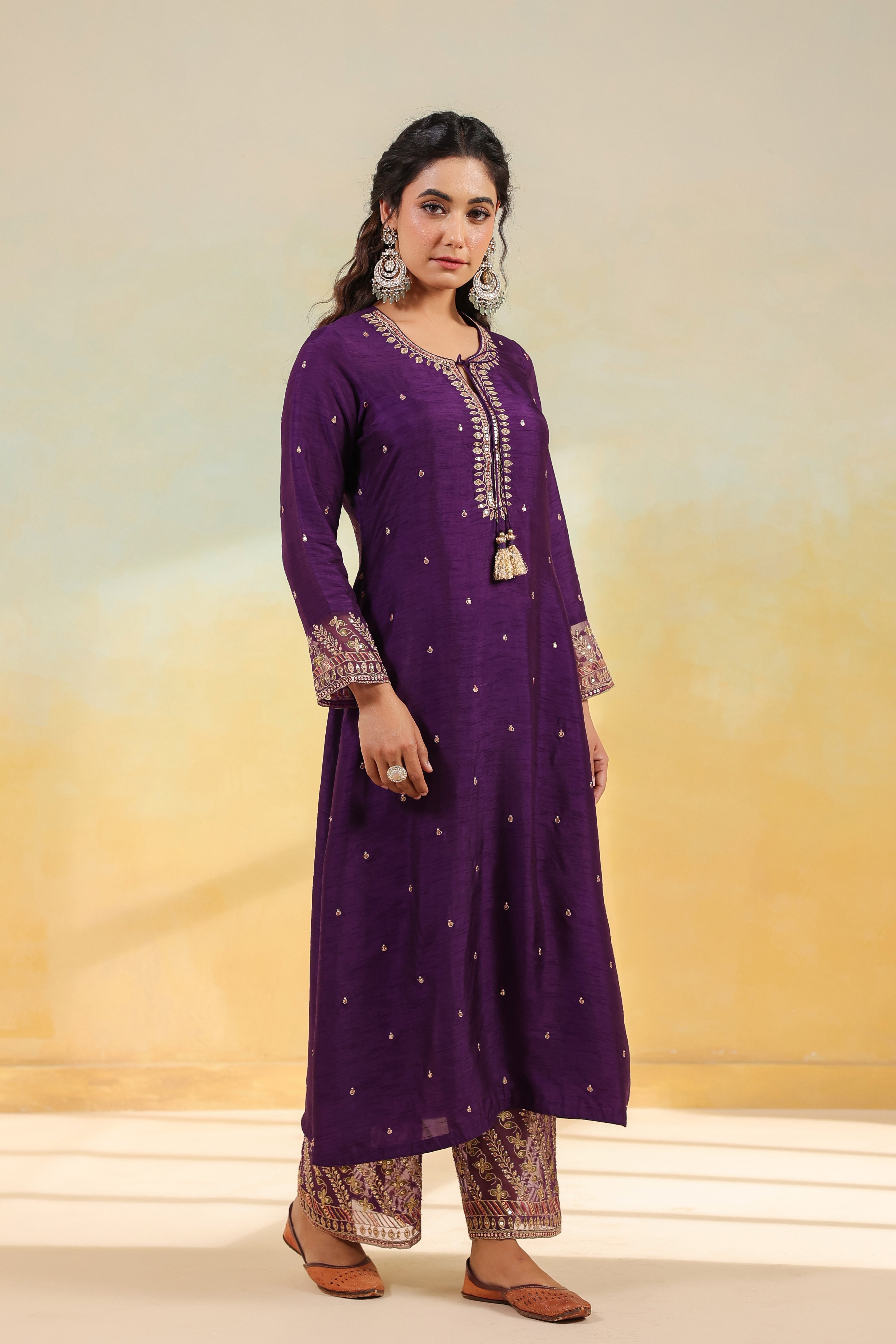 Purple Noor Farshi Kurta Set