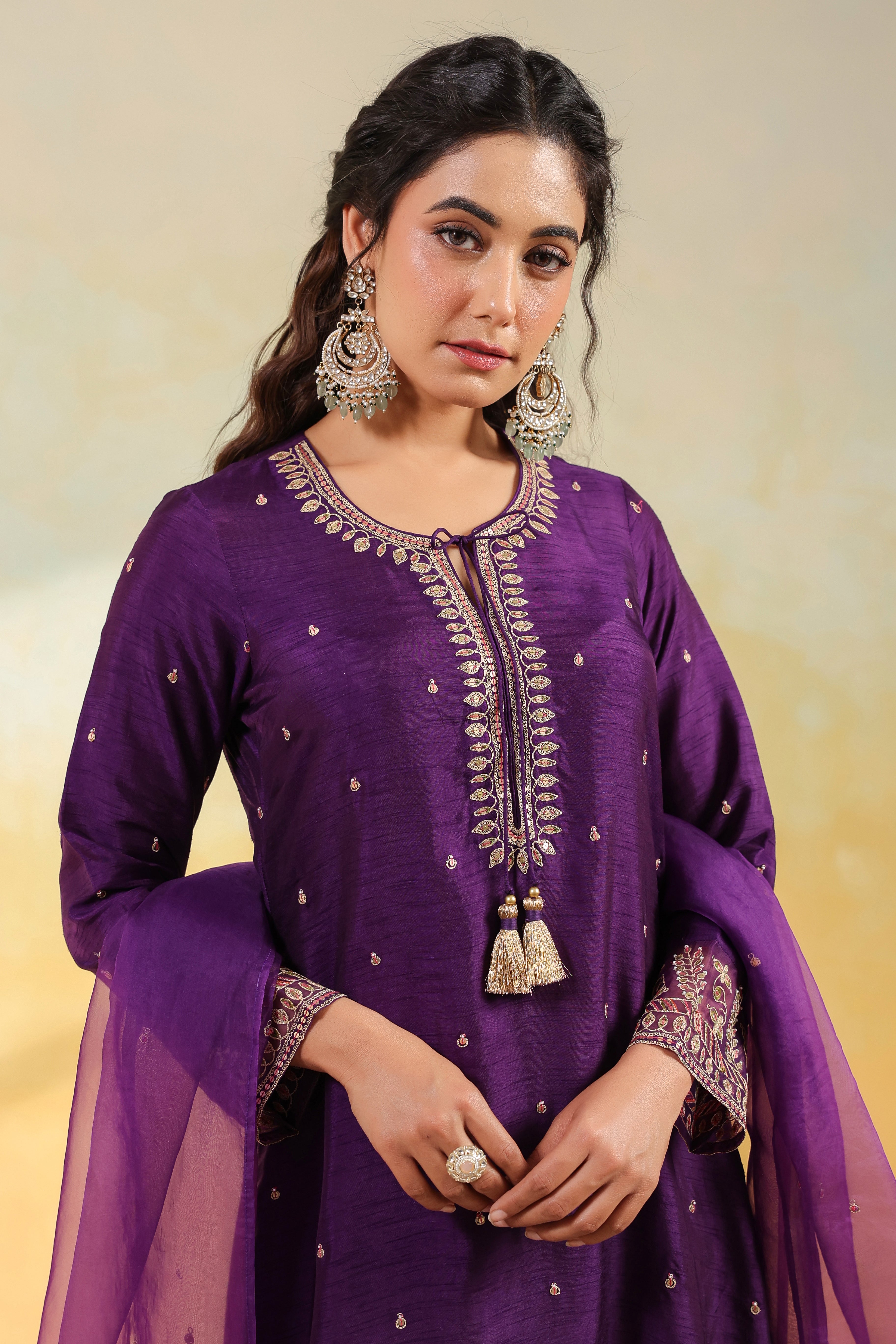 Purple Noor Farshi Kurta Set