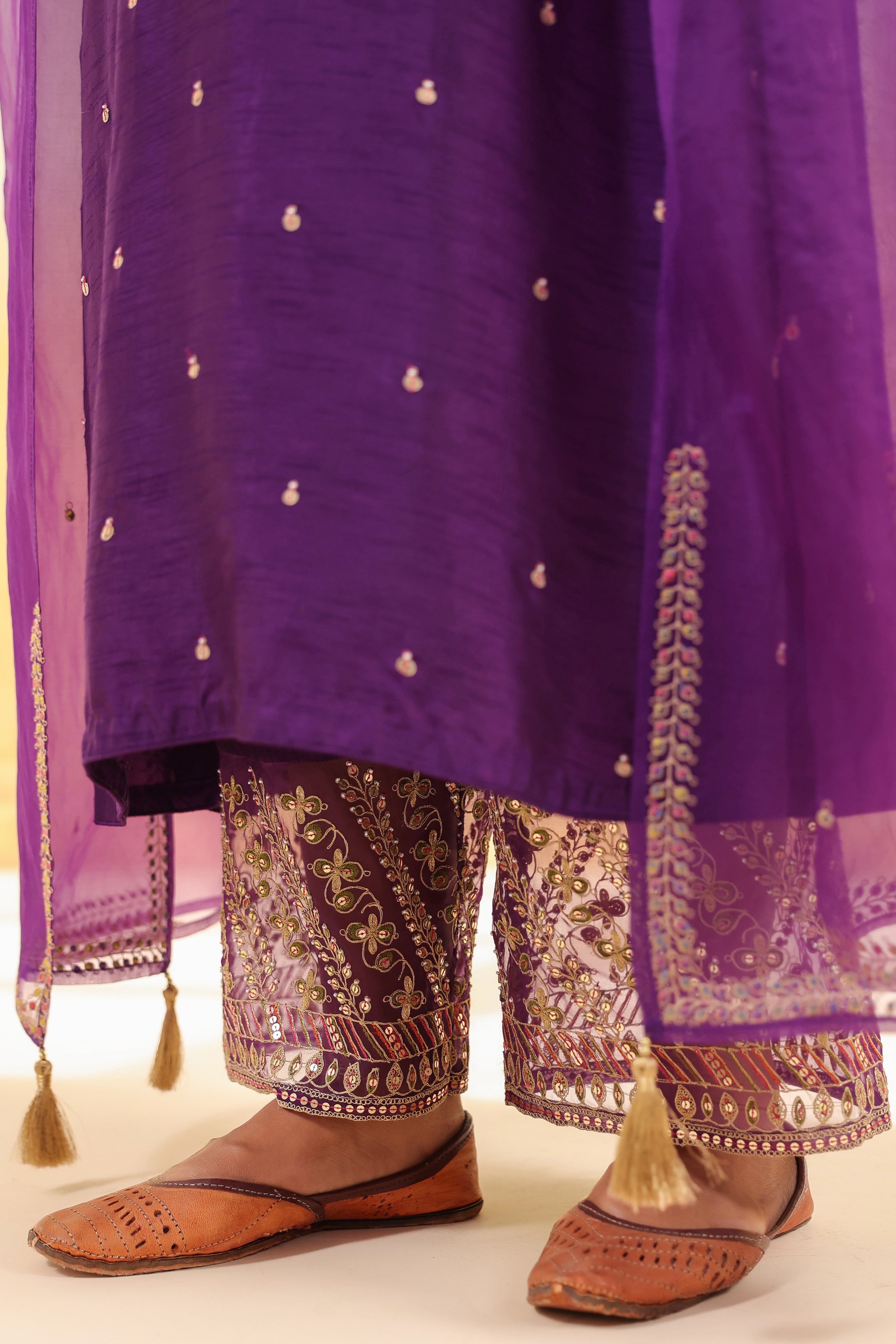 Purple Noor Farshi Kurta Set