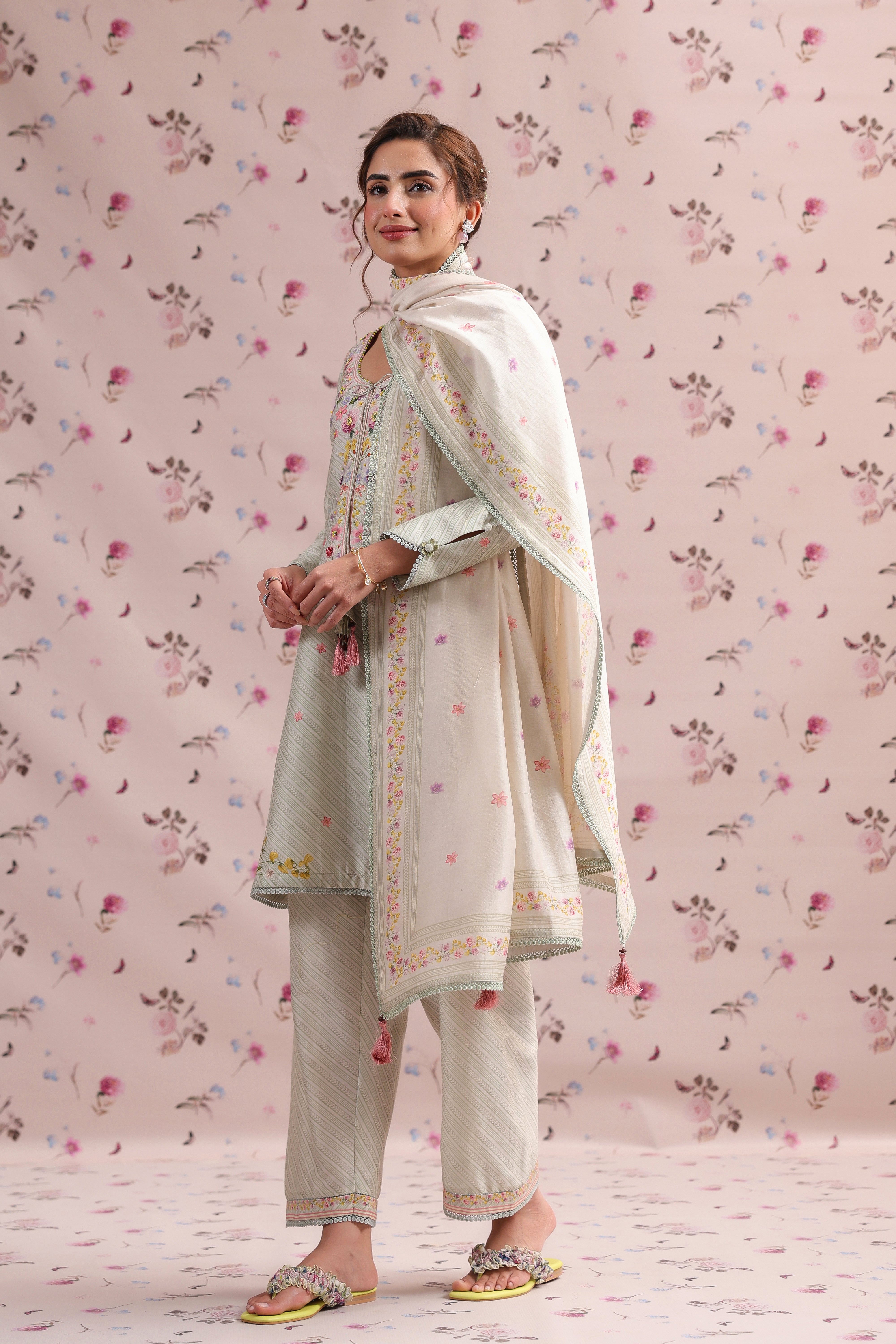 Noor Striped Straight Kurti Set