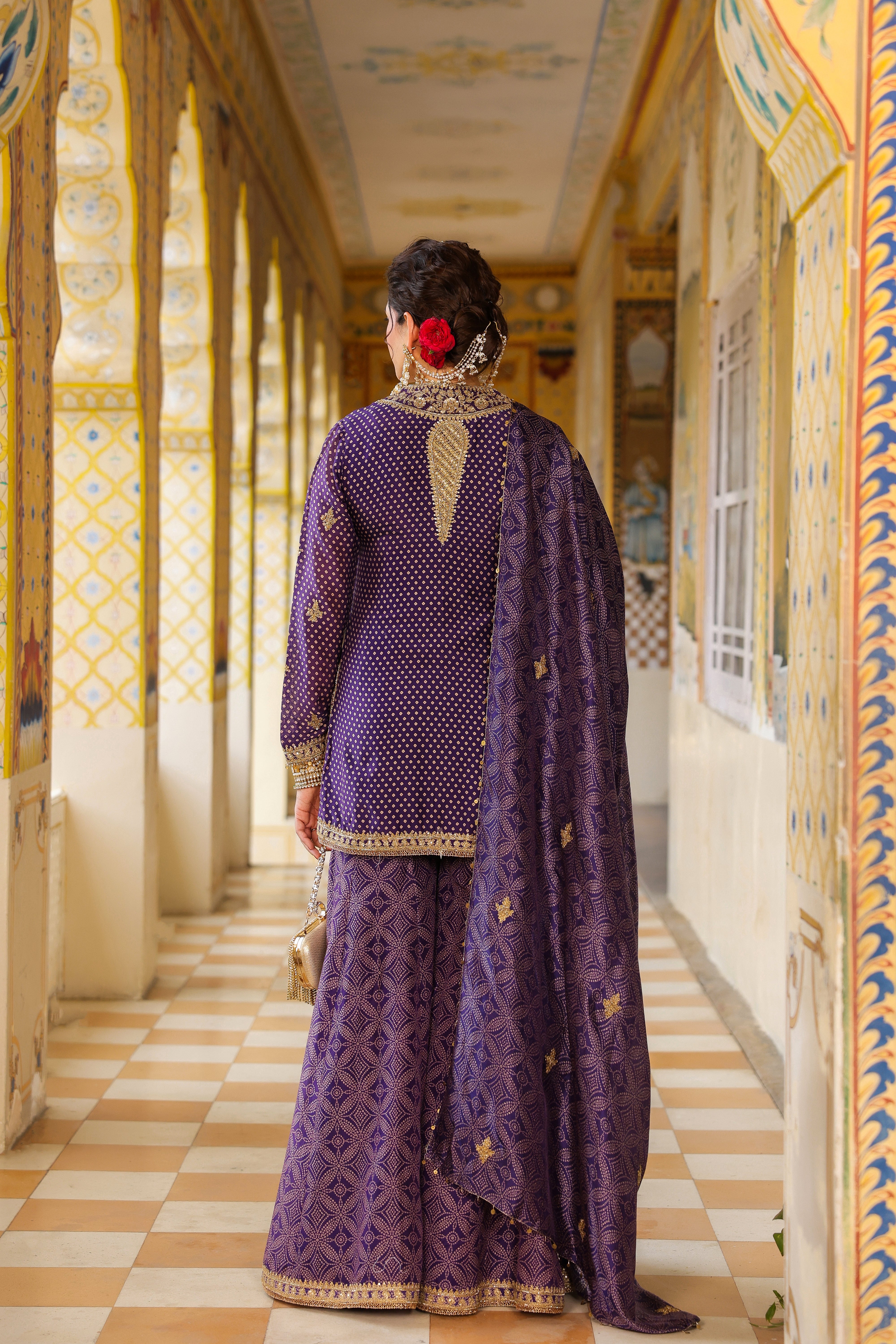 Ahista Purple Printed Sharara Set