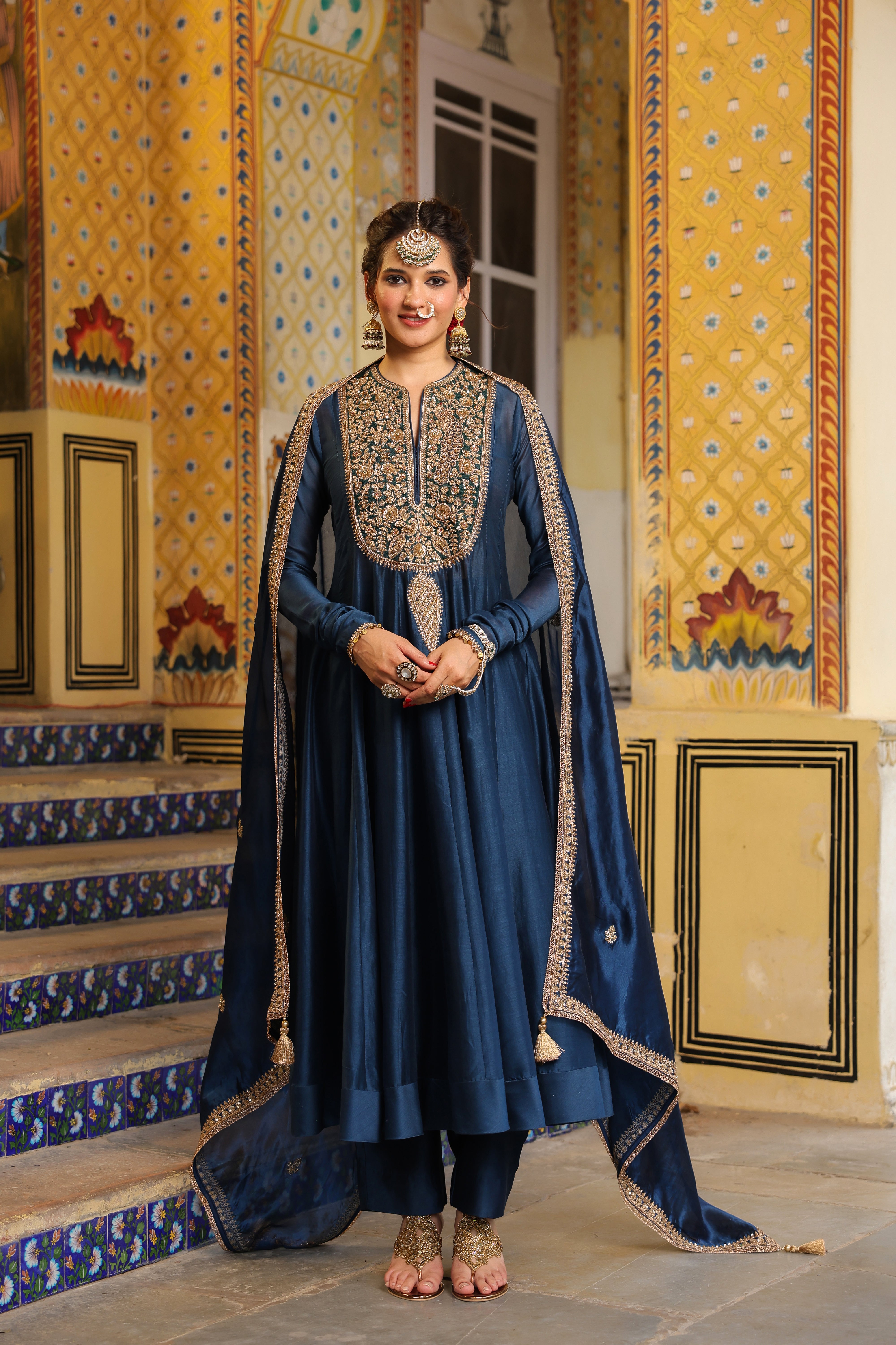 Ahista Blue Kalidaar Set