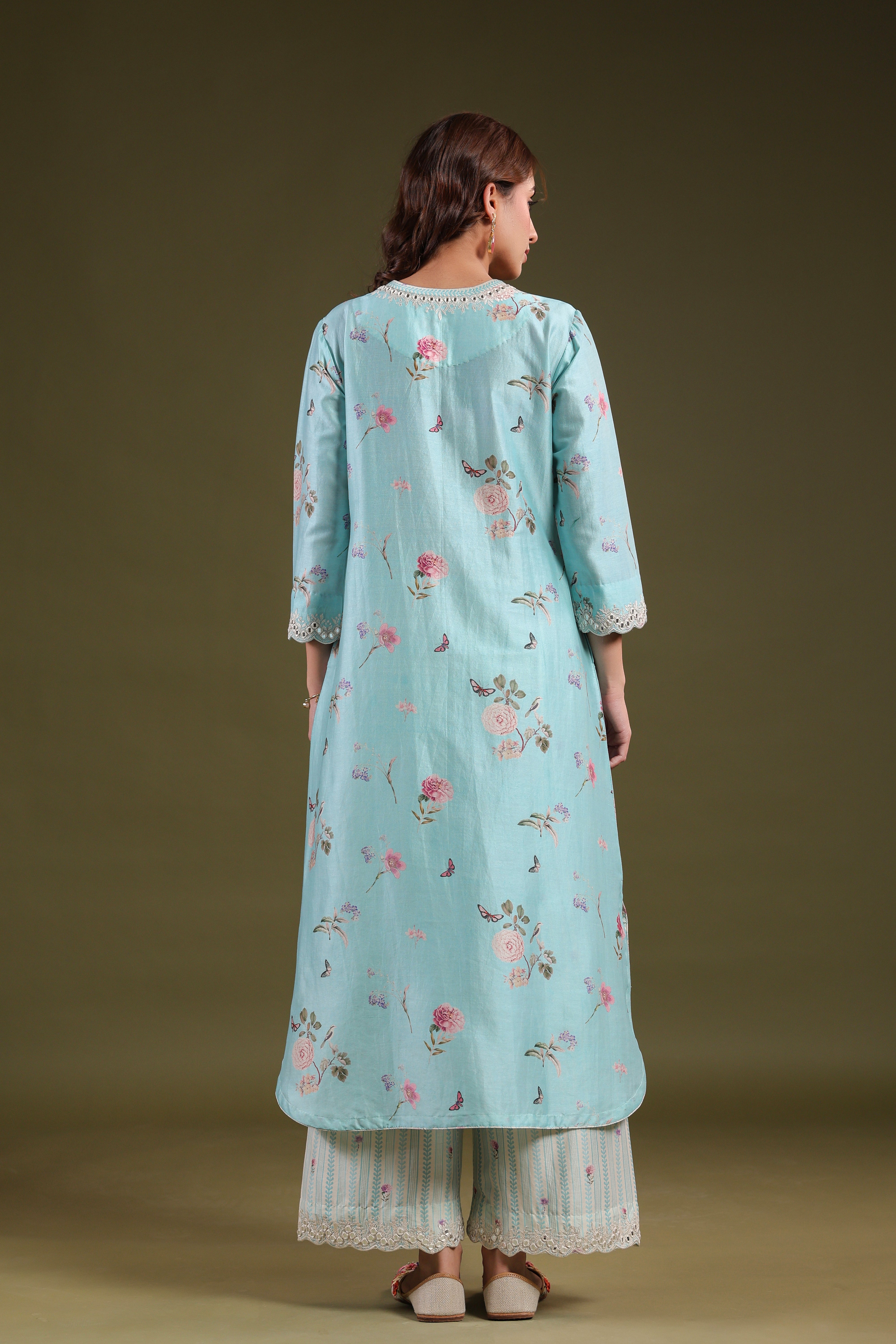 Noor Long Zipper Kurta Set